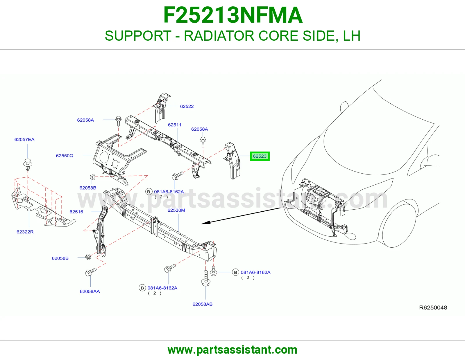 قاعدة جنب رديتر يسار F25213NFMA