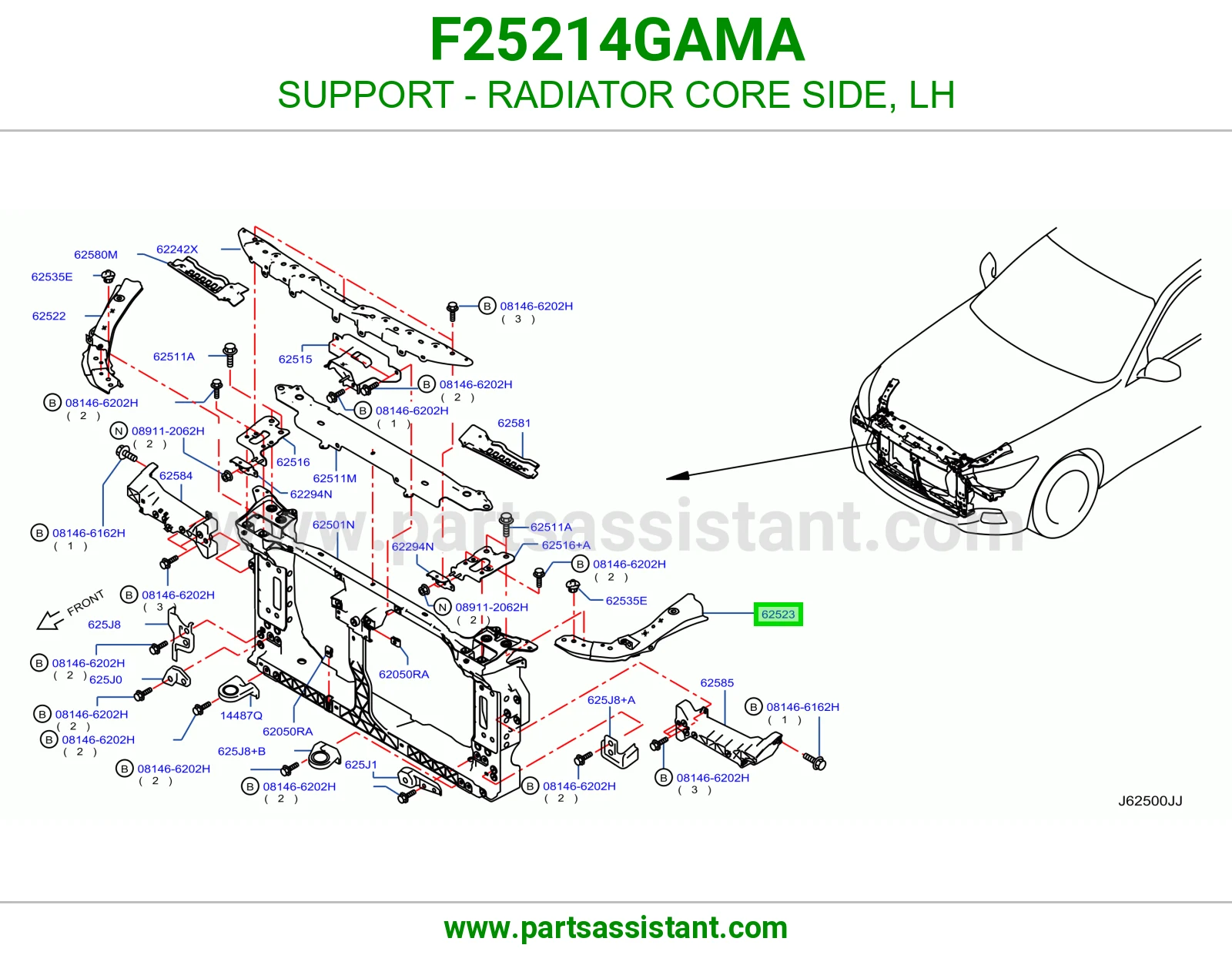 قاعدة جنب رديتر يسار F25214GAMA