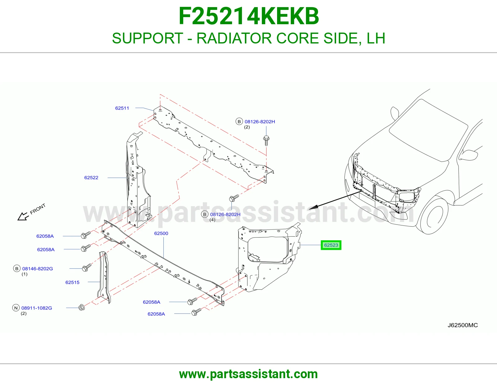 قاعدة جنب رديتر يسار F25214KEKB