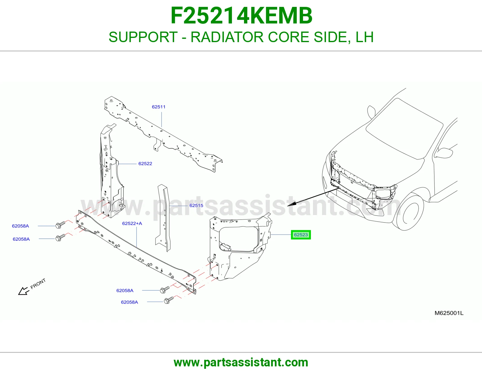قاعدة جنب رديتر يسار F25214KEMB