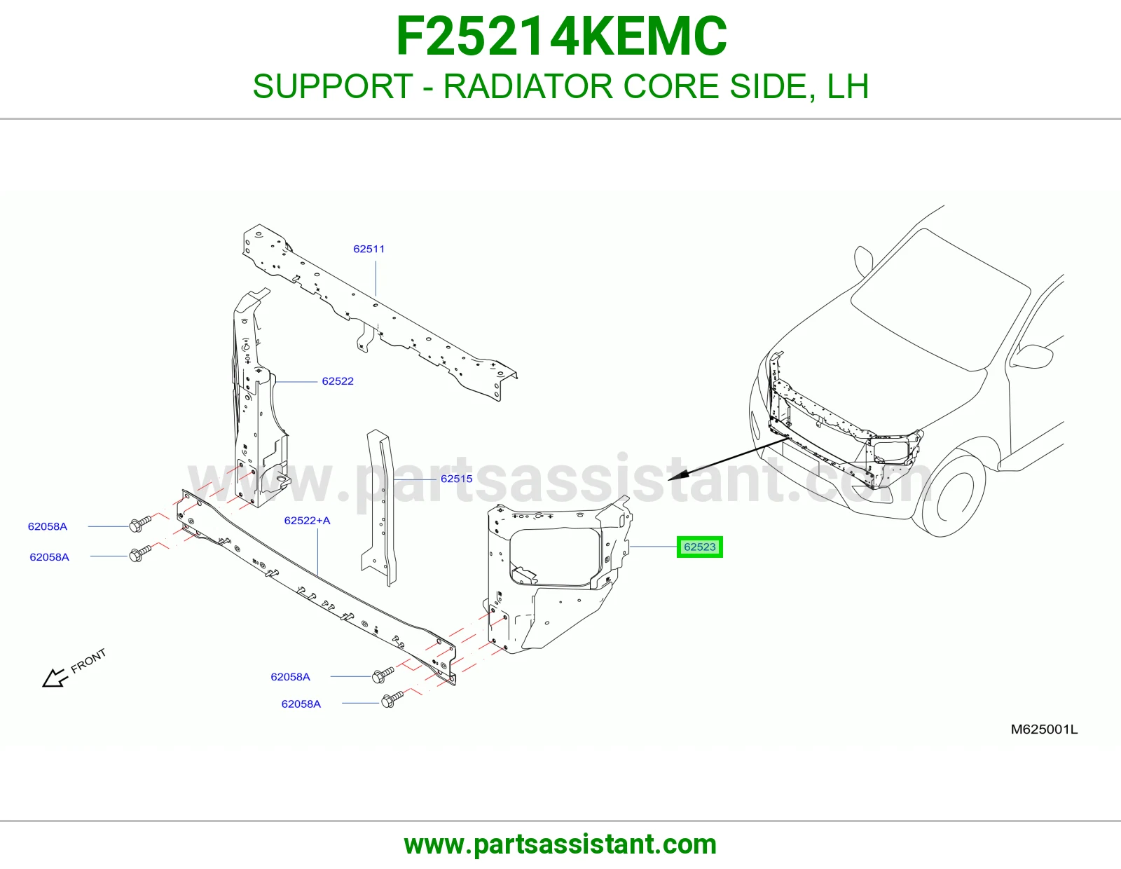 قاعدة جنب رديتر يسار F25214KEMC