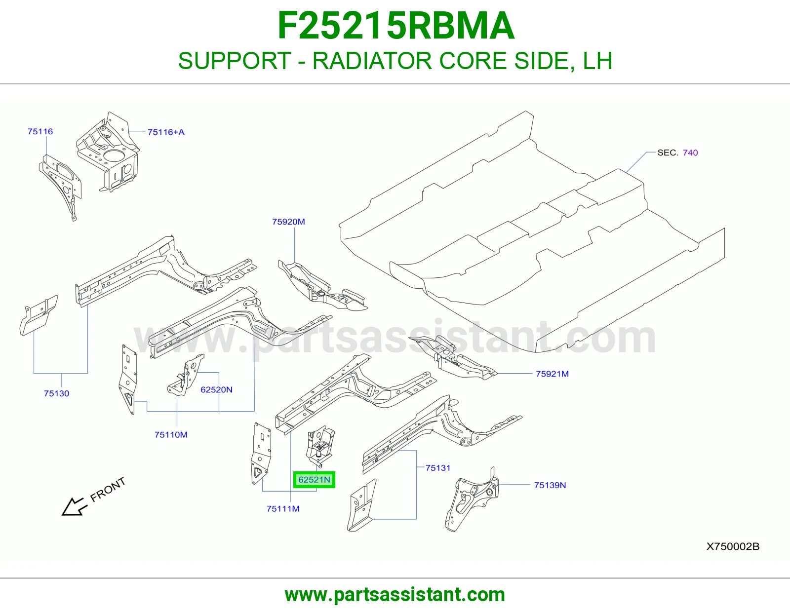 قاعدة جنب رديتر يسار F25215RBMA