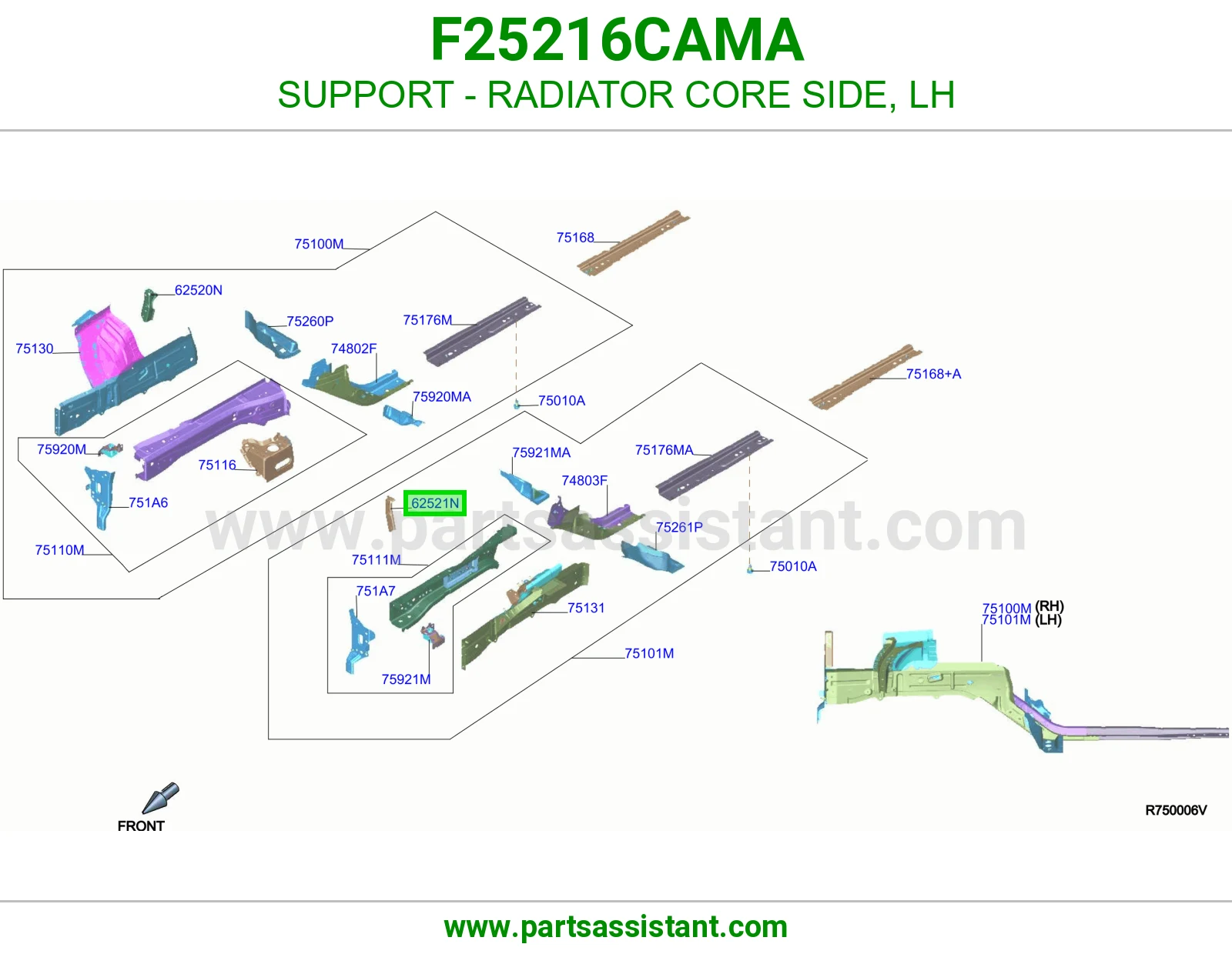 قاعدة جنب رديتر يسار F25216CAMA