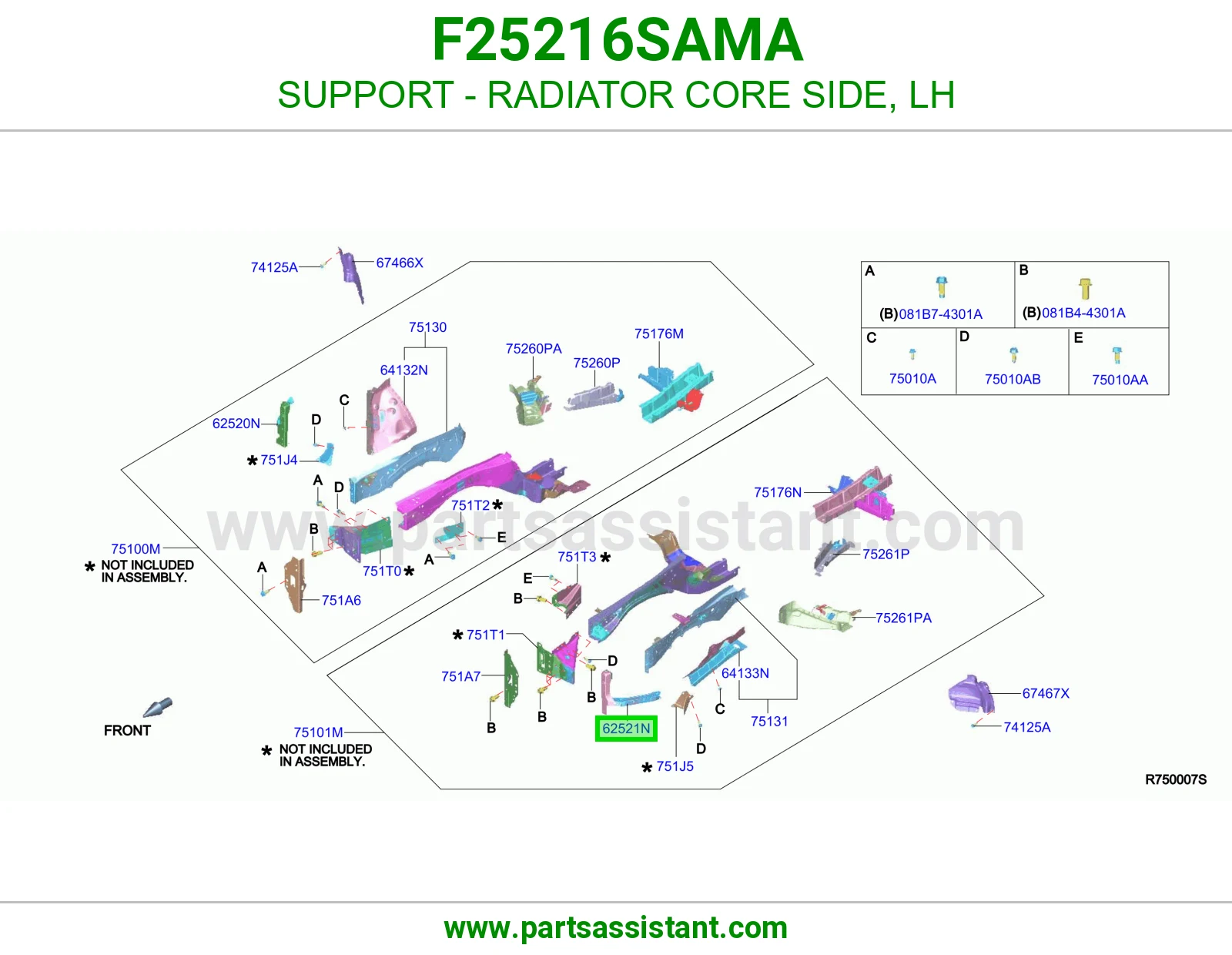 قاعدة جنب رديتر يسار F25216SAMA