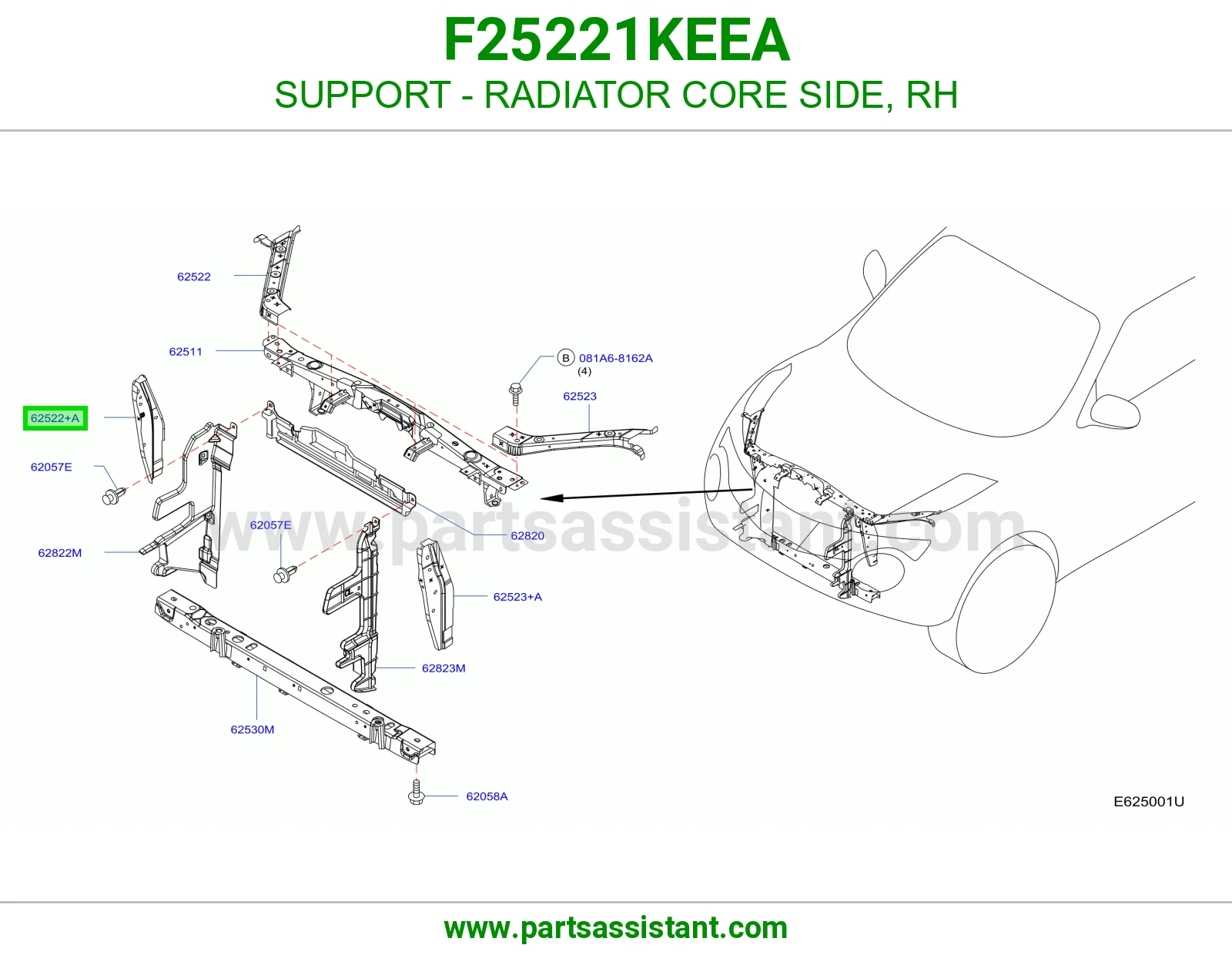 قاعدة جنب رديتر يمين F25221KEEA