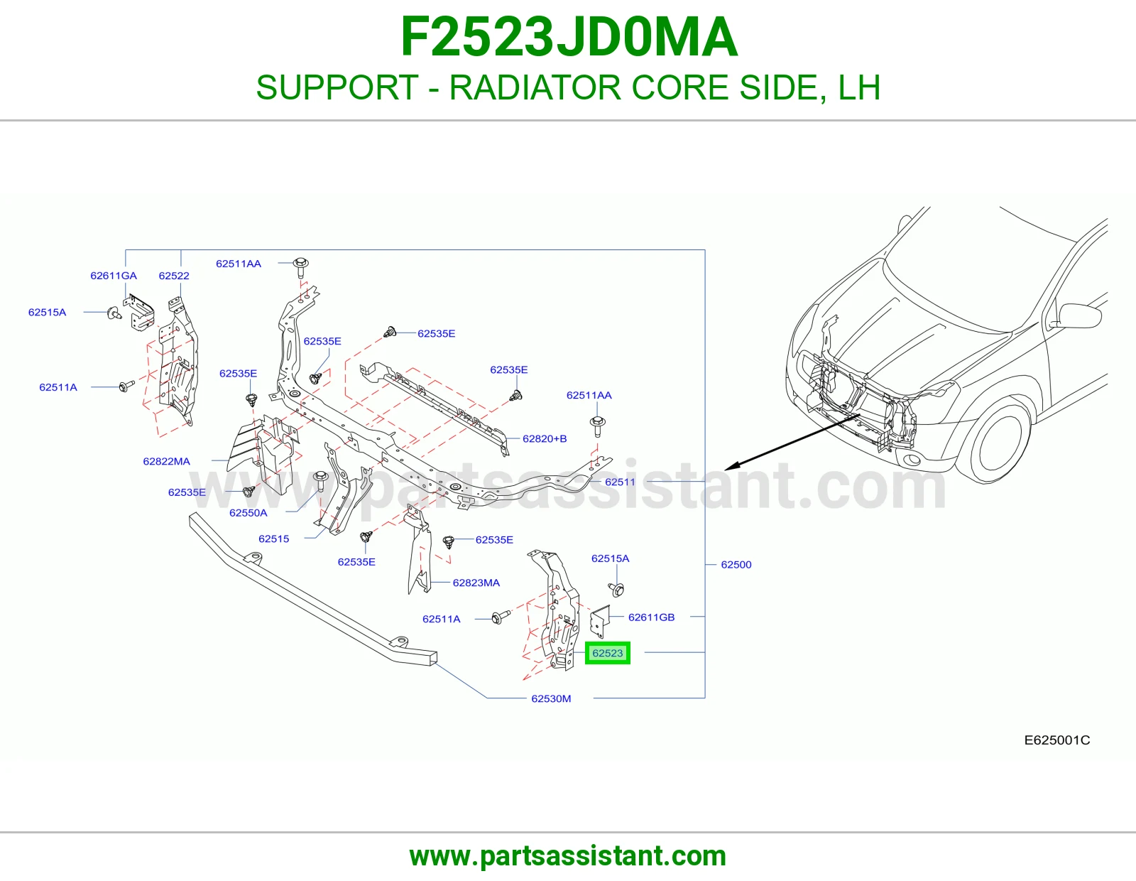 قاعدة جنب رديتر يسار F2523JD0MA