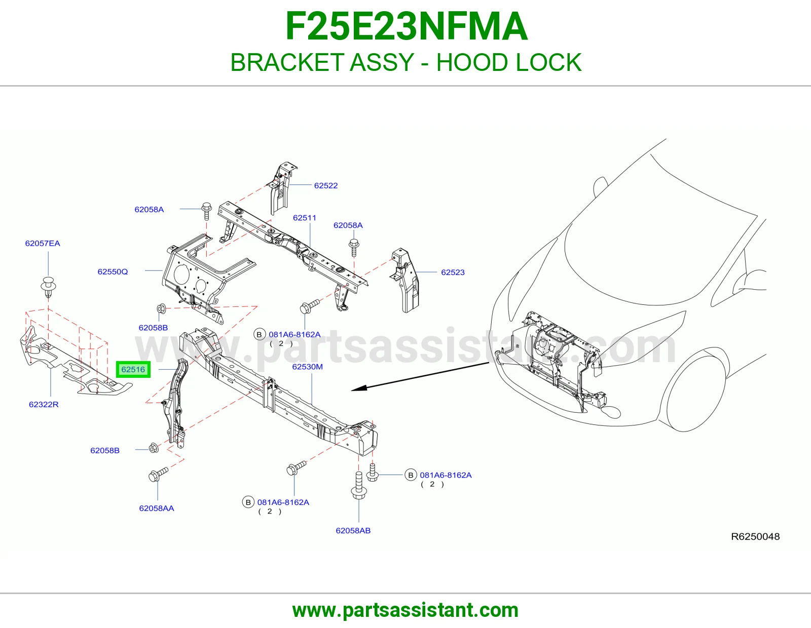 قاعدة قفل كبوت كاملة F25E23NFMA
