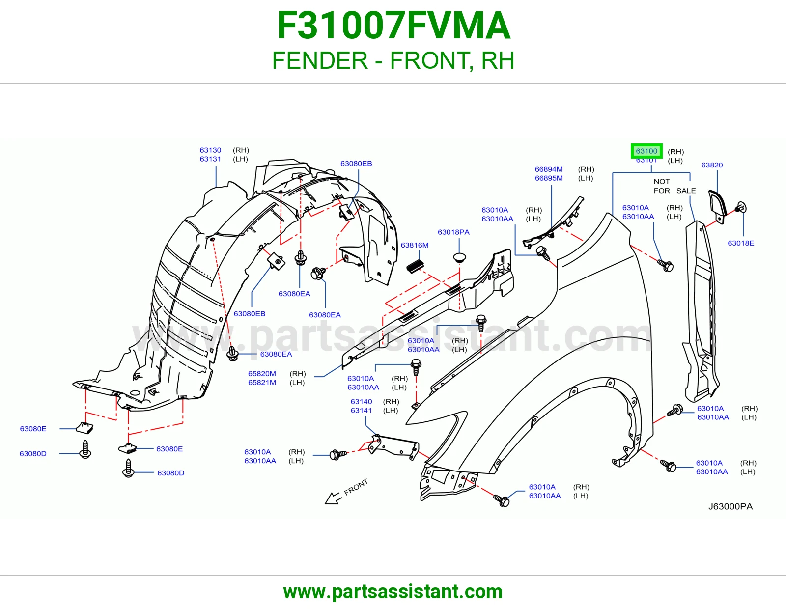 FENDER - FRONT, RH F31007FVMA