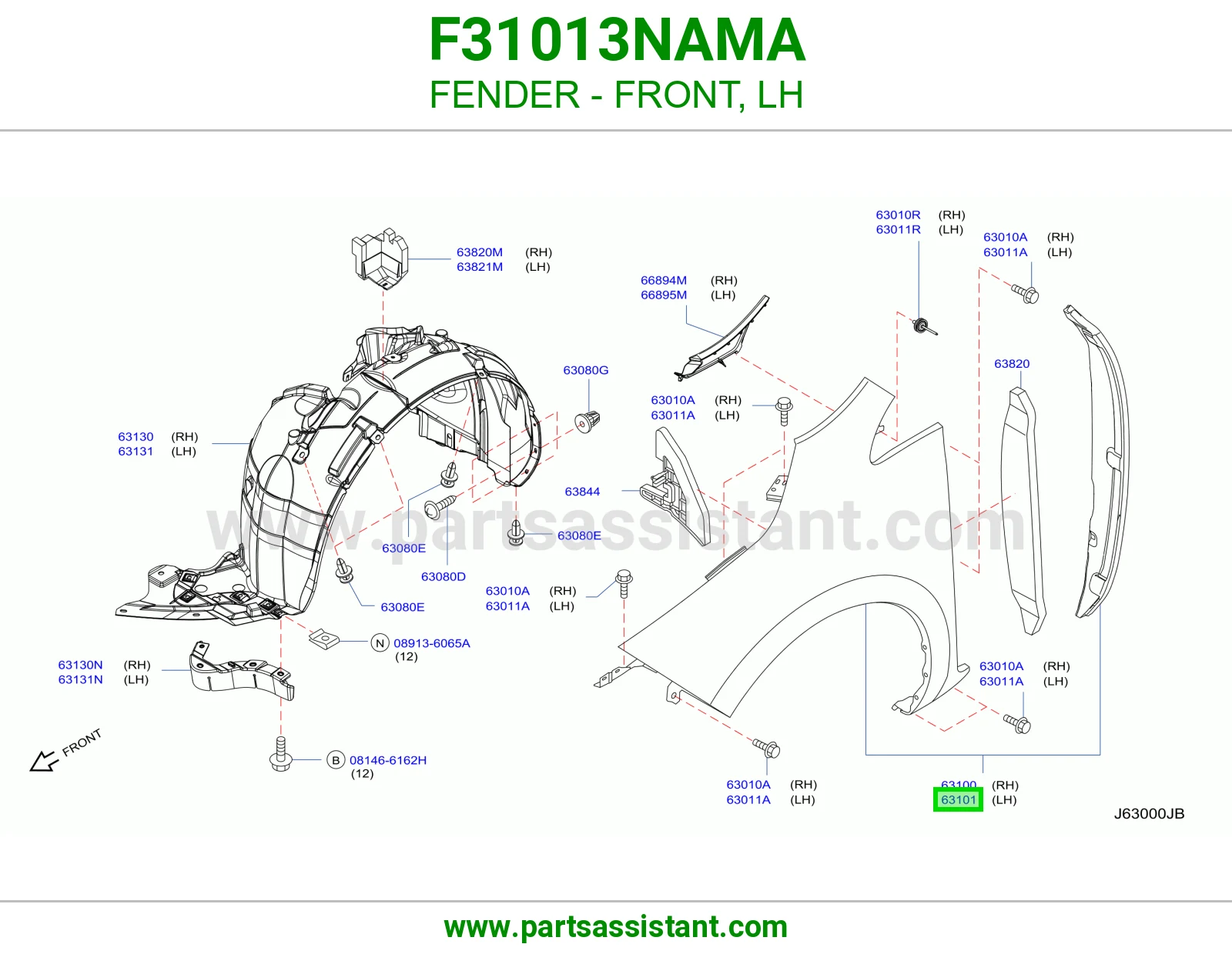 رفرف امامي يسار F31013NAMA
