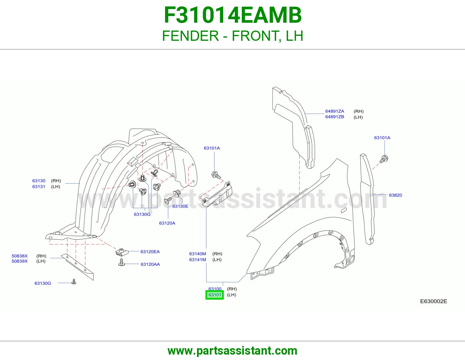 رفرف امامي يسار F31014EAMB