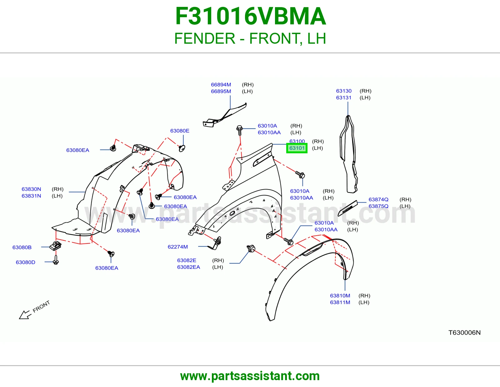 رفرف امامي يسار F31016VBMA