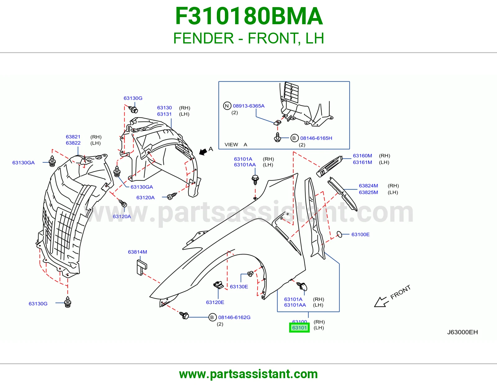 رفرف امامي يسار F310180BMA