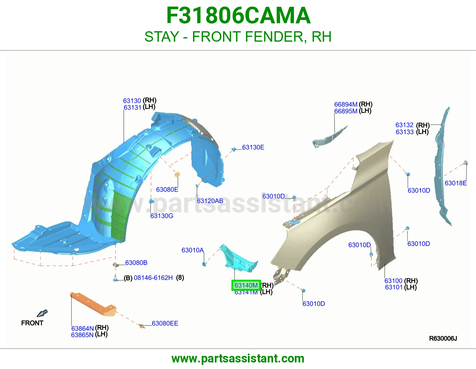 دعامة رفرف أمامي يمين F31806CAMA