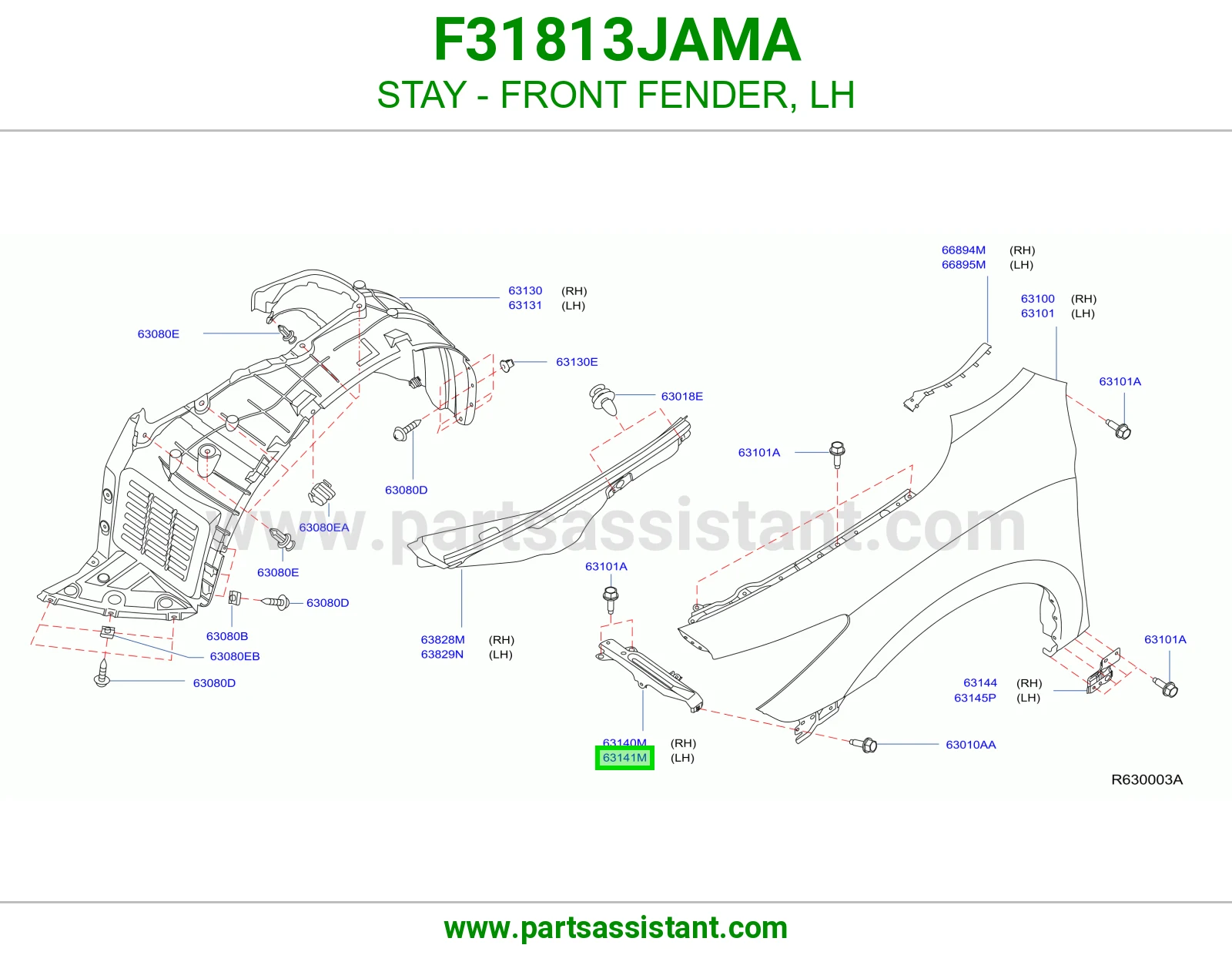 دعامة رفرف أمامي يسار F31813JAMA