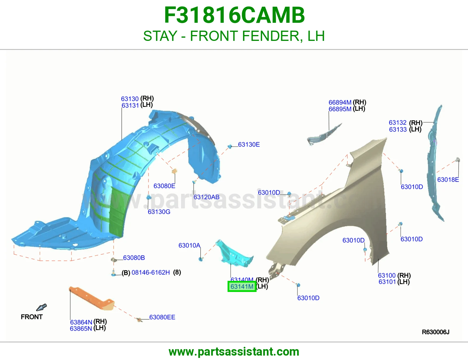 دعامة رفرف أمامي يسار F31816CAMB