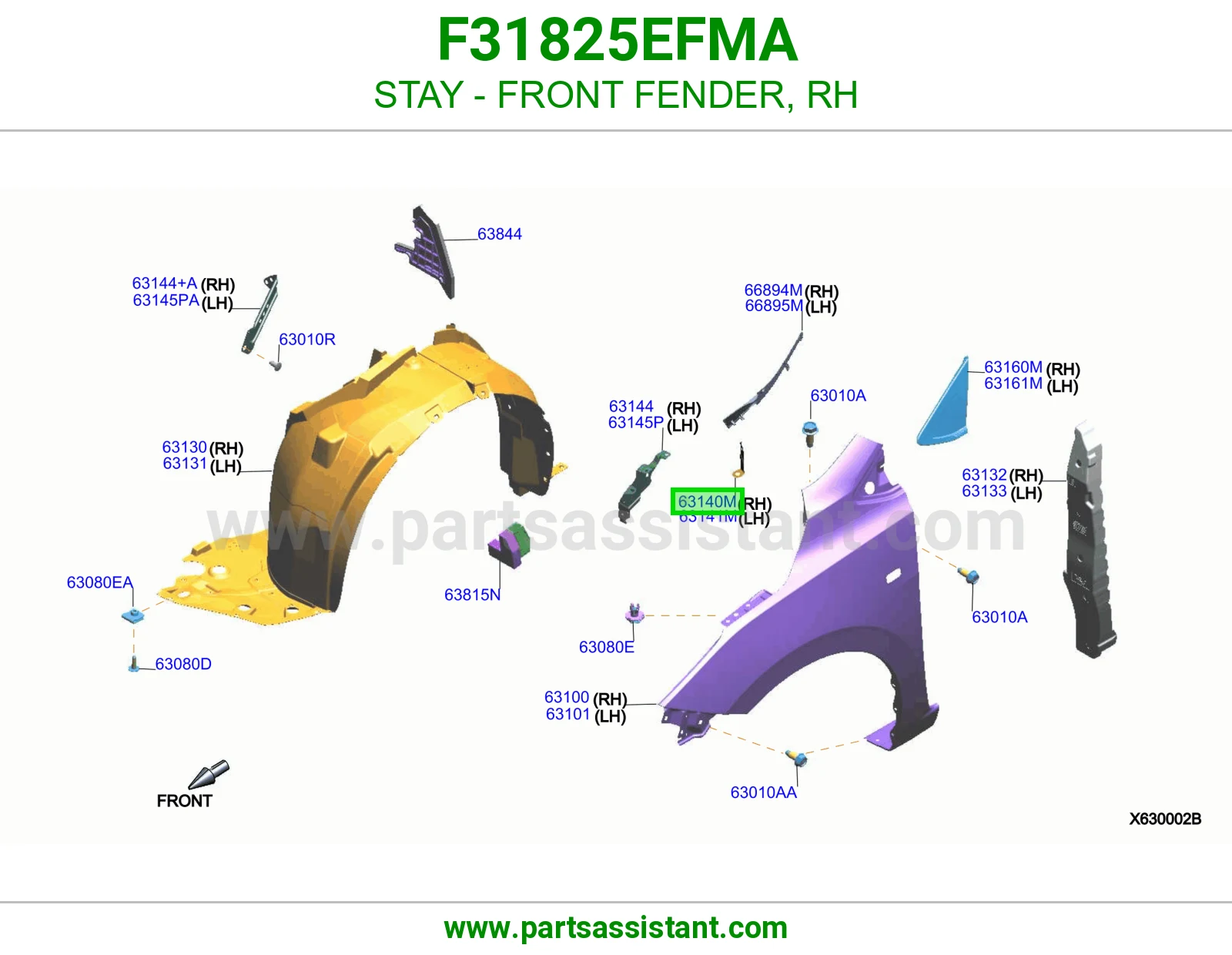 دعامة رفرف أمامي يمين F31825EFMA