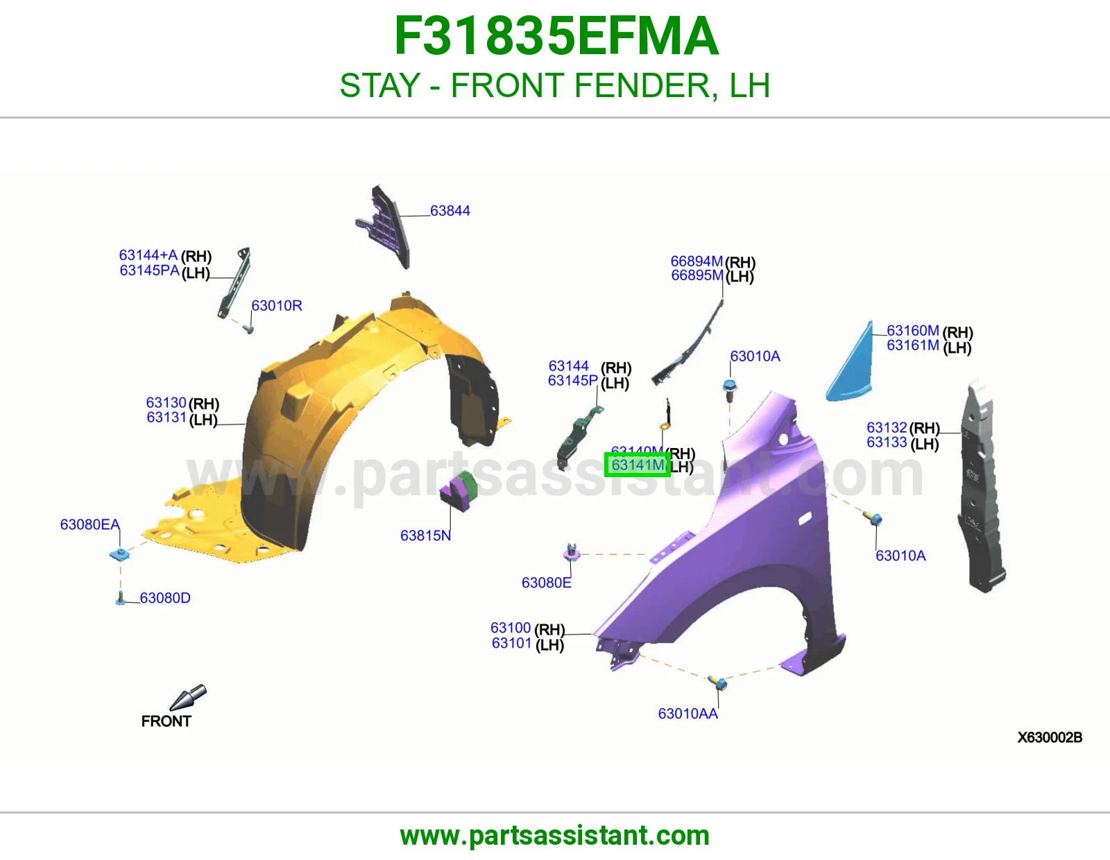 دعامة رفرف أمامي يسار F31835EFMA