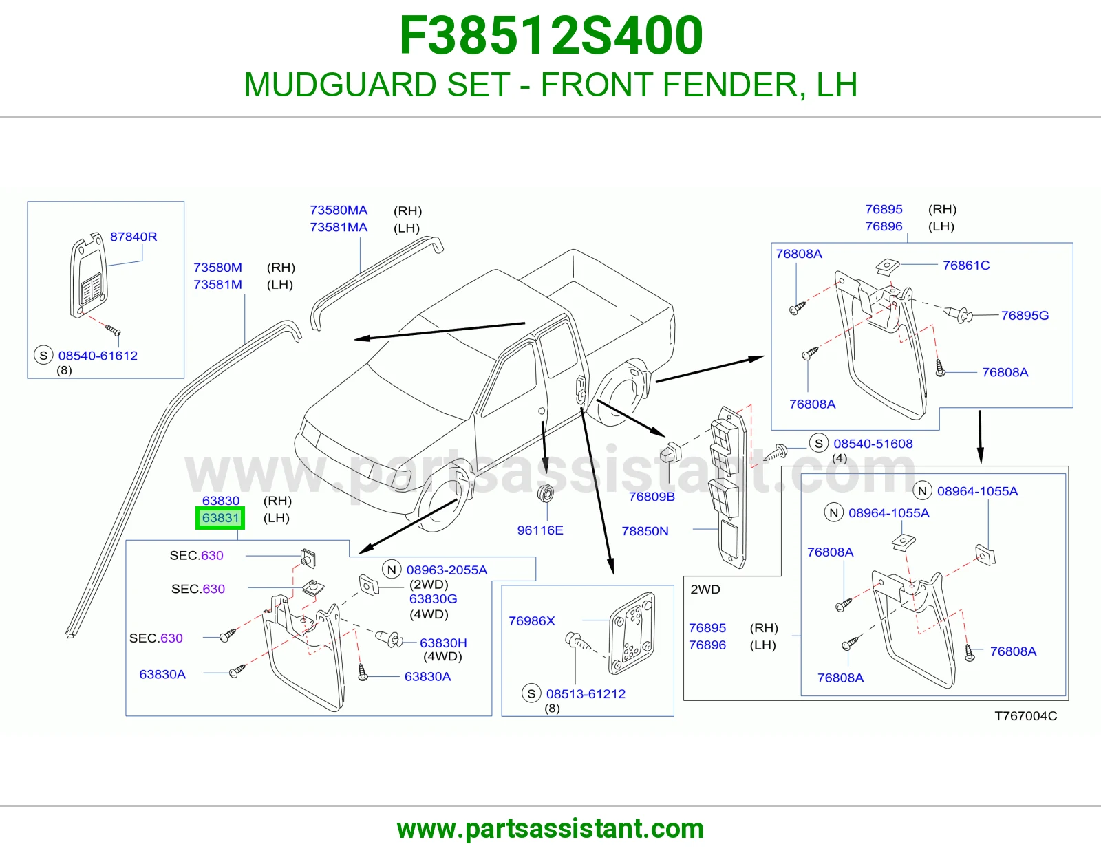 نسافه امامي يسار F38512S400