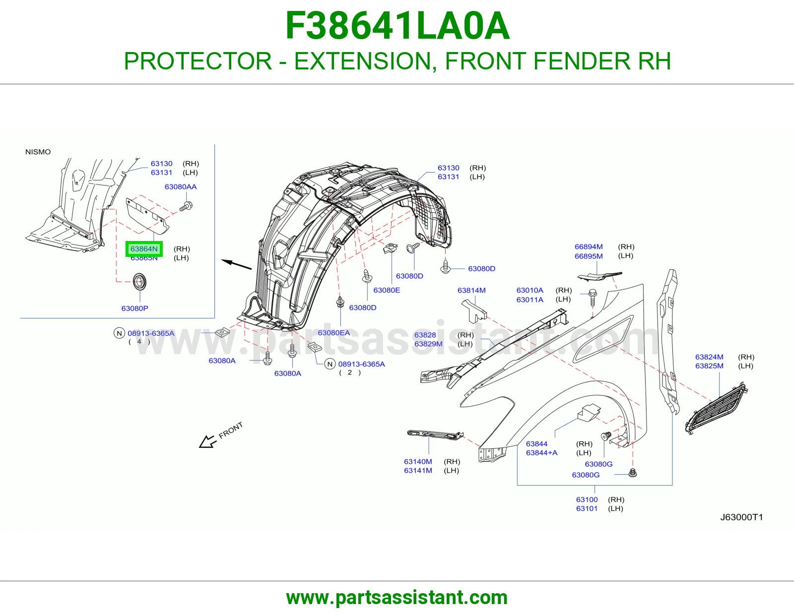 واقي تكملة رفرف أمامي يمين F38641LA0A