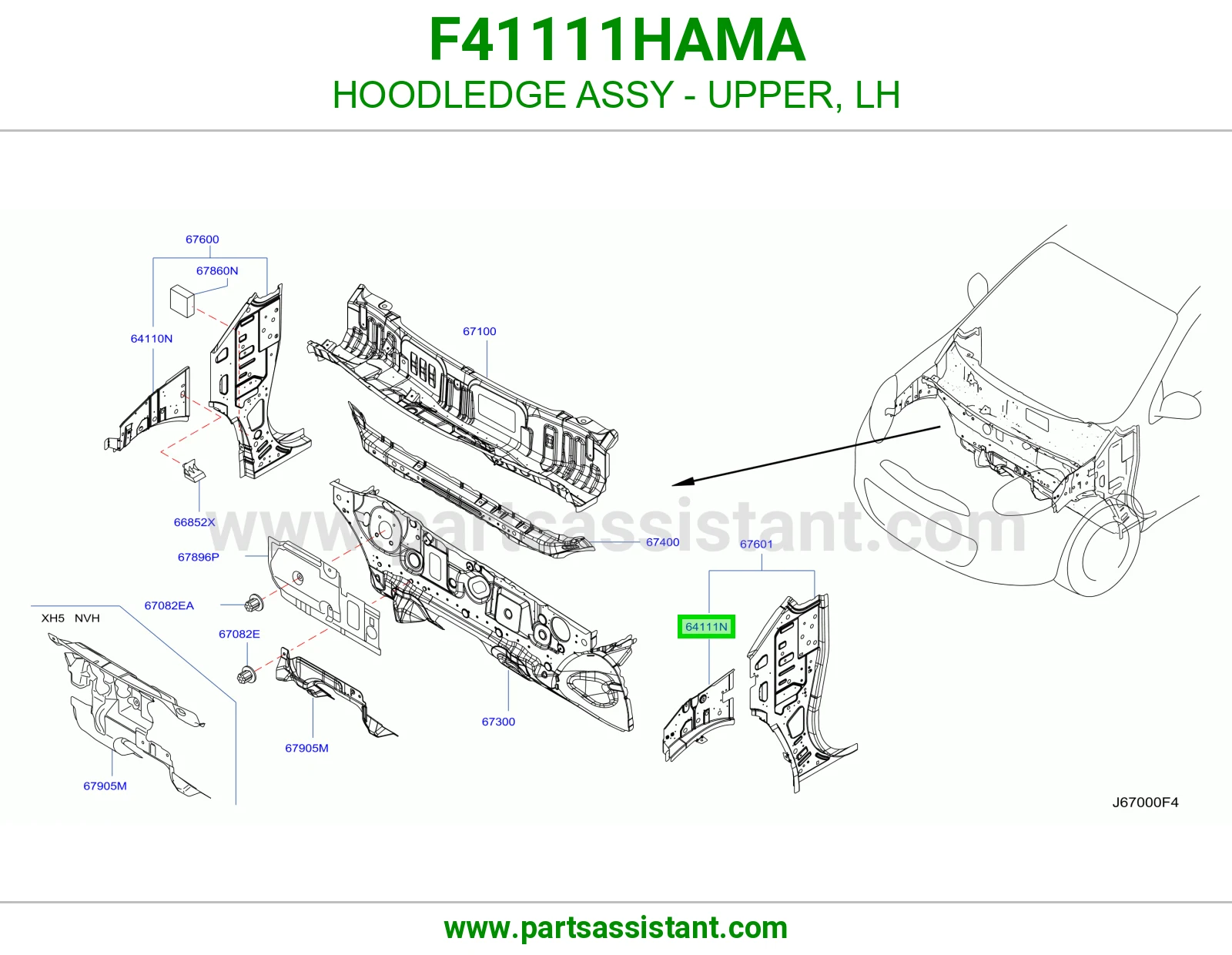 لحية فوق يسار كاملة F41111HAMA