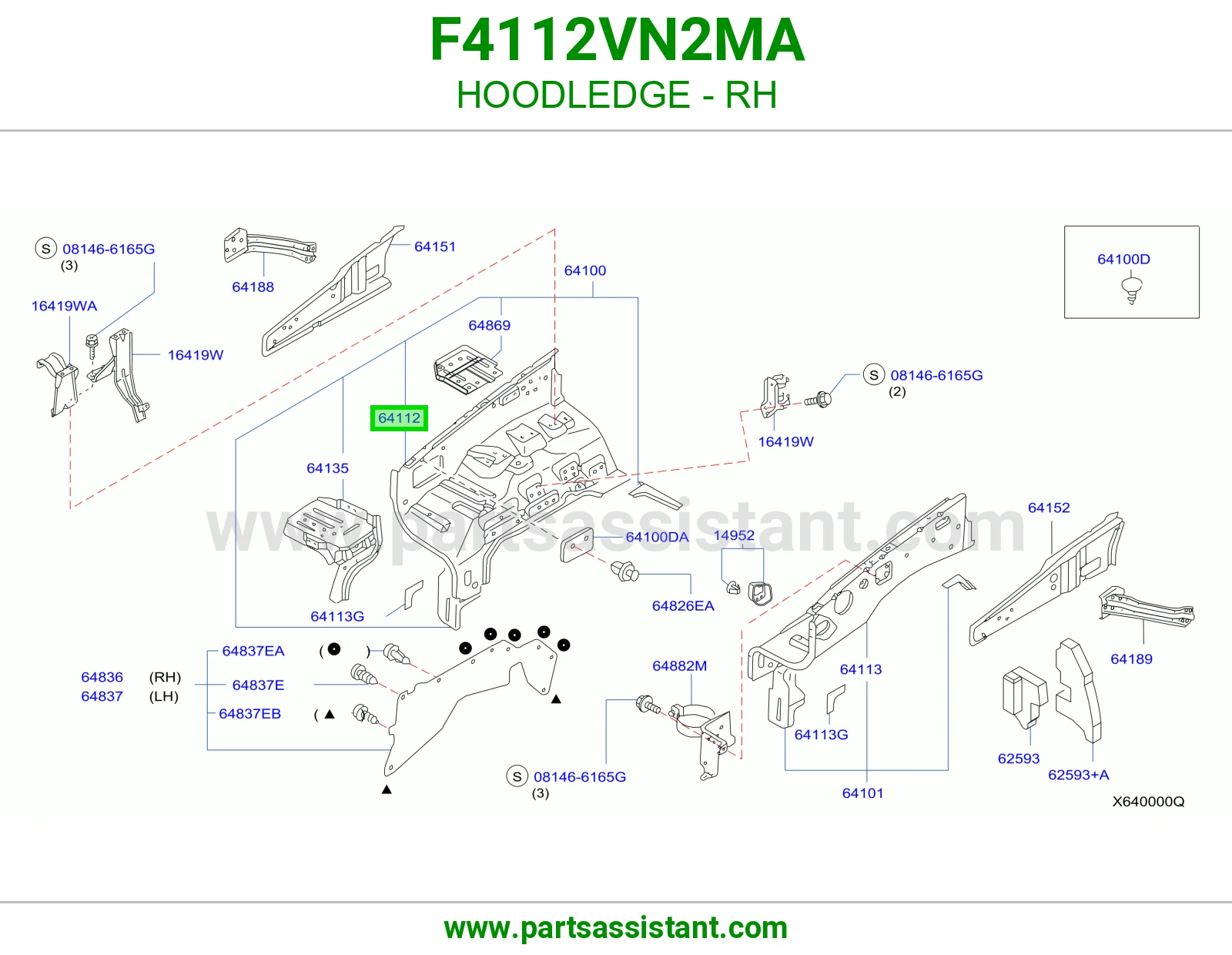 حافة حوض كبوت يمين F4112VN2MA