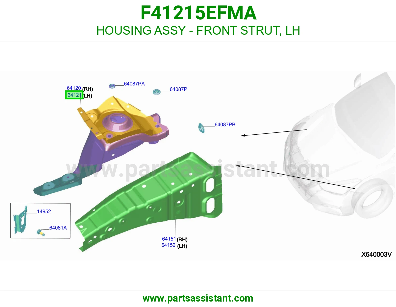 علبة مساعد أمامي يسار كاملة F41215EFMA