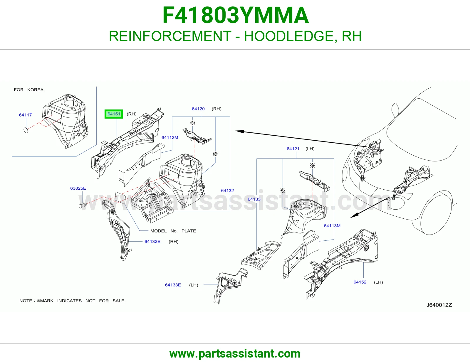 تقوية حافة حوض كبوت يمين F41803YMMA