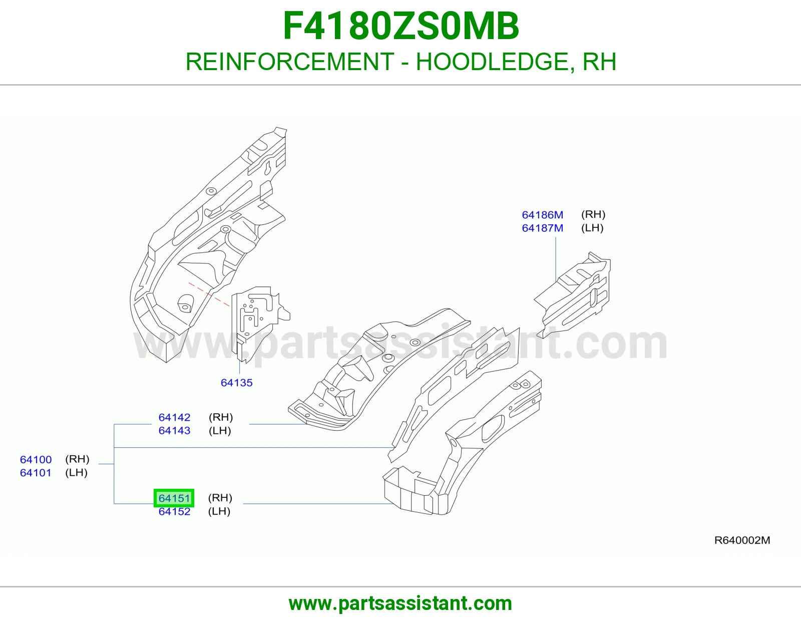 تقوية حافة حوض كبوت يمين F4180ZS0MB