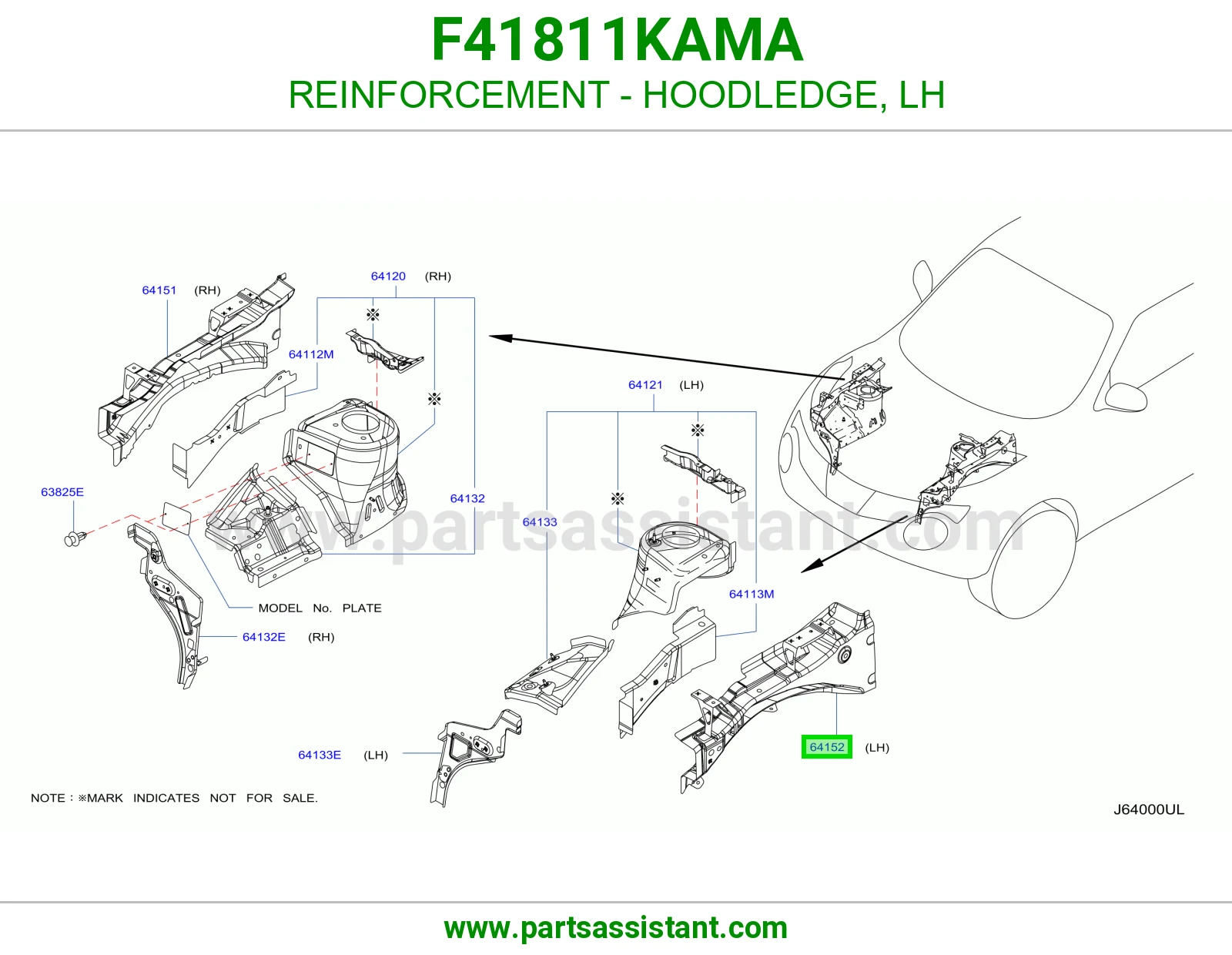 تقوية حافة حوض كبوت يسار F41811KAMA