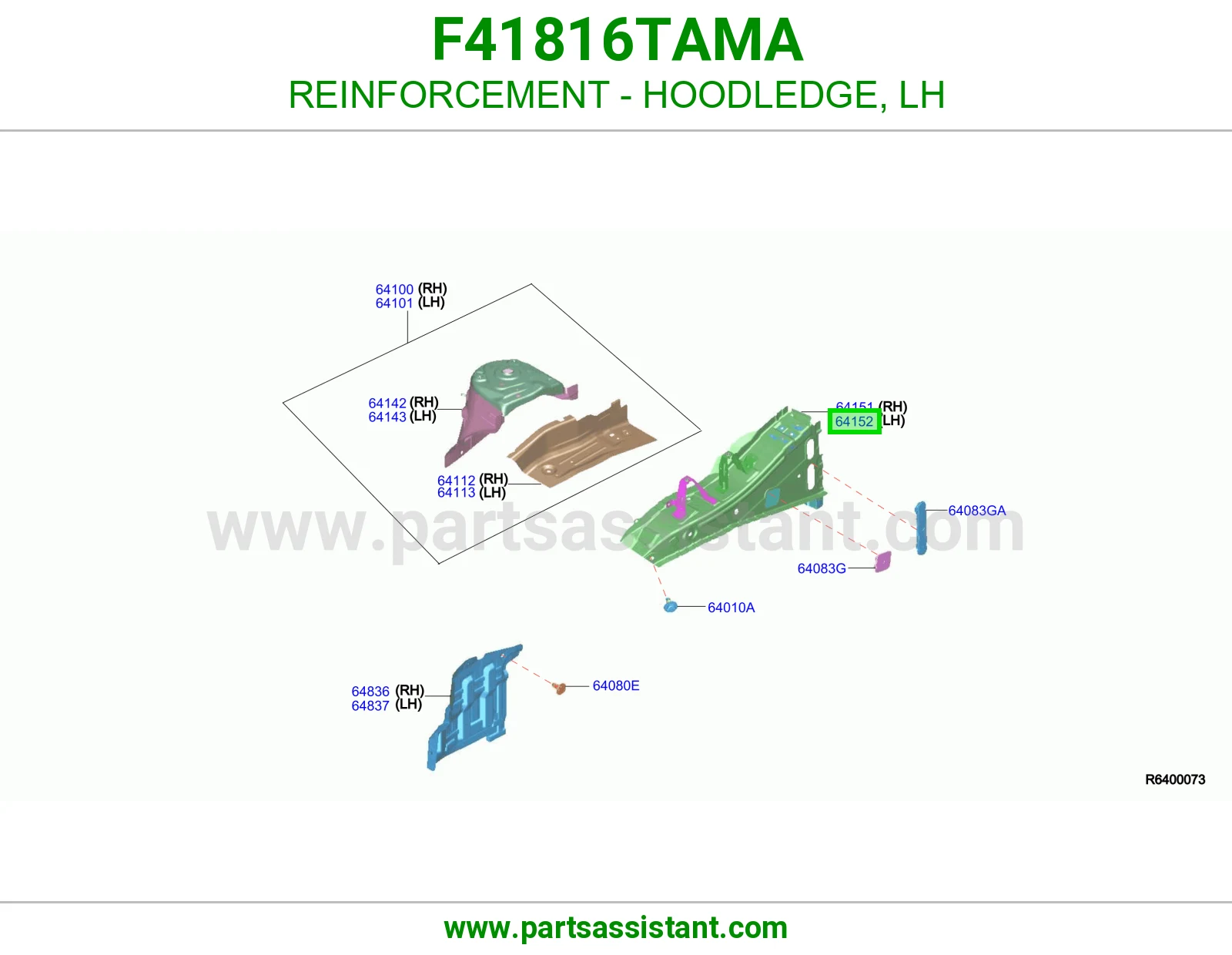 تقوية حافة حوض كبوت يسار F41816TAMA