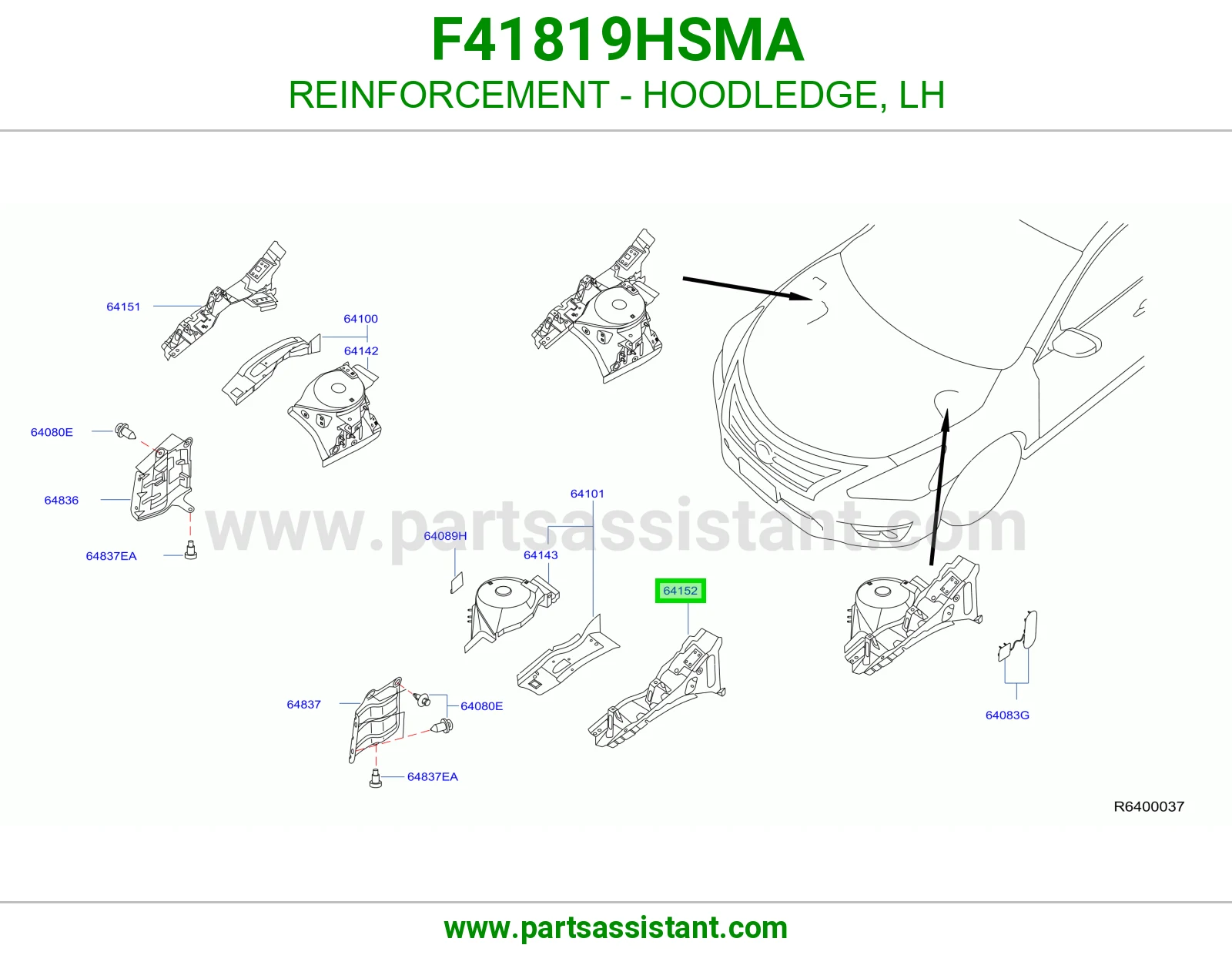 تقوية حافة حوض كبوت يسار F41819HSMA