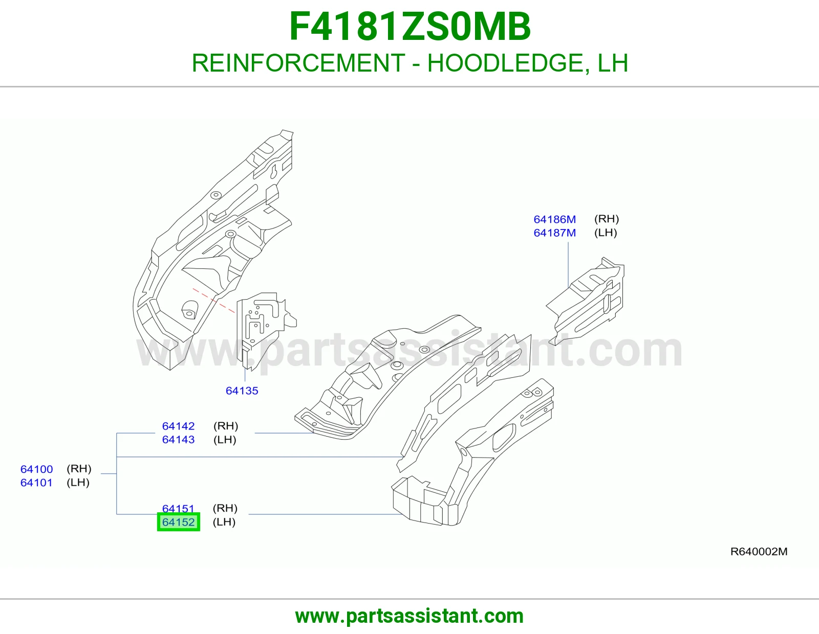تقوية حافة حوض كبوت يسار F4181ZS0MB