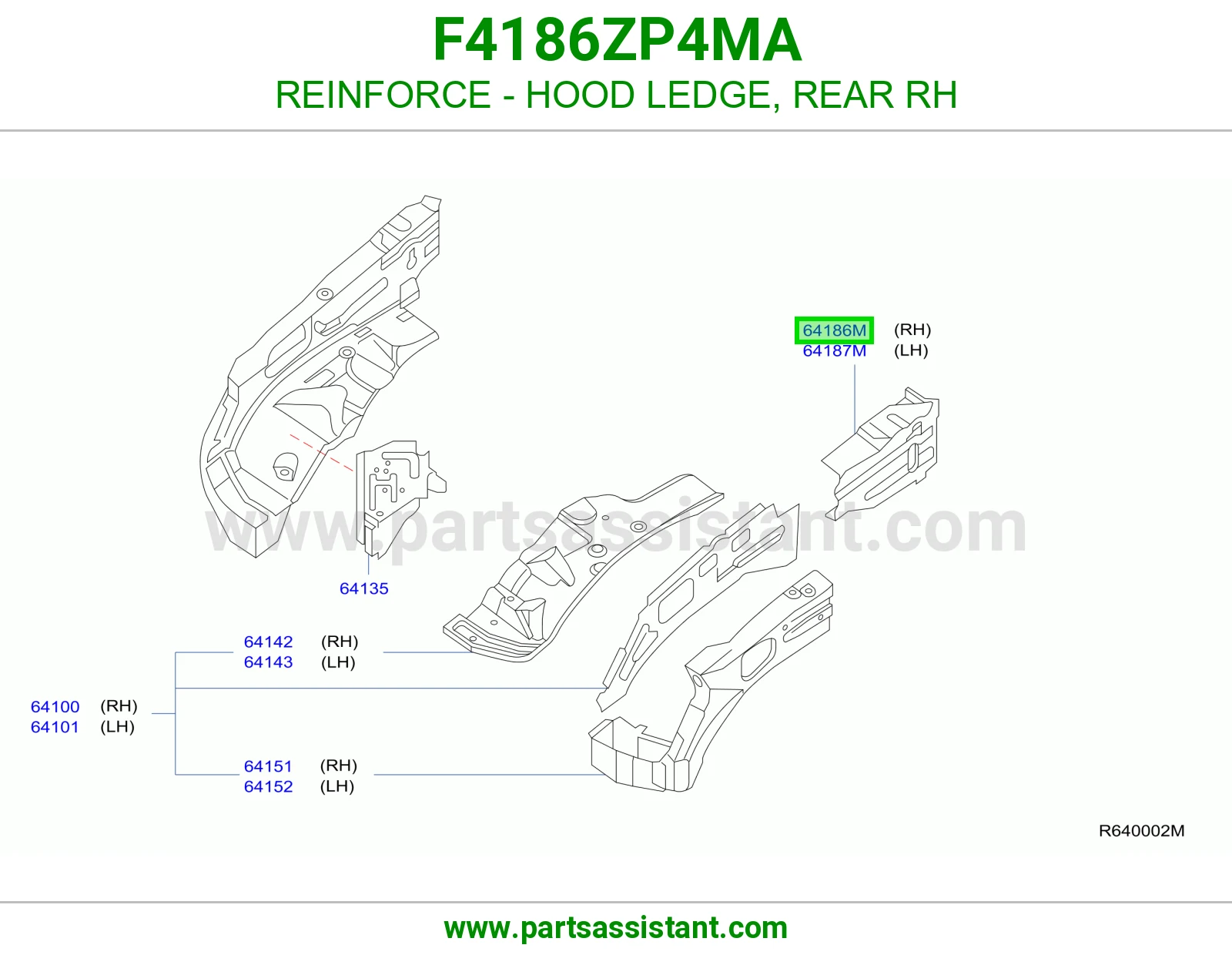 تقوية لحية خلفي يمين F4186ZP4MA
