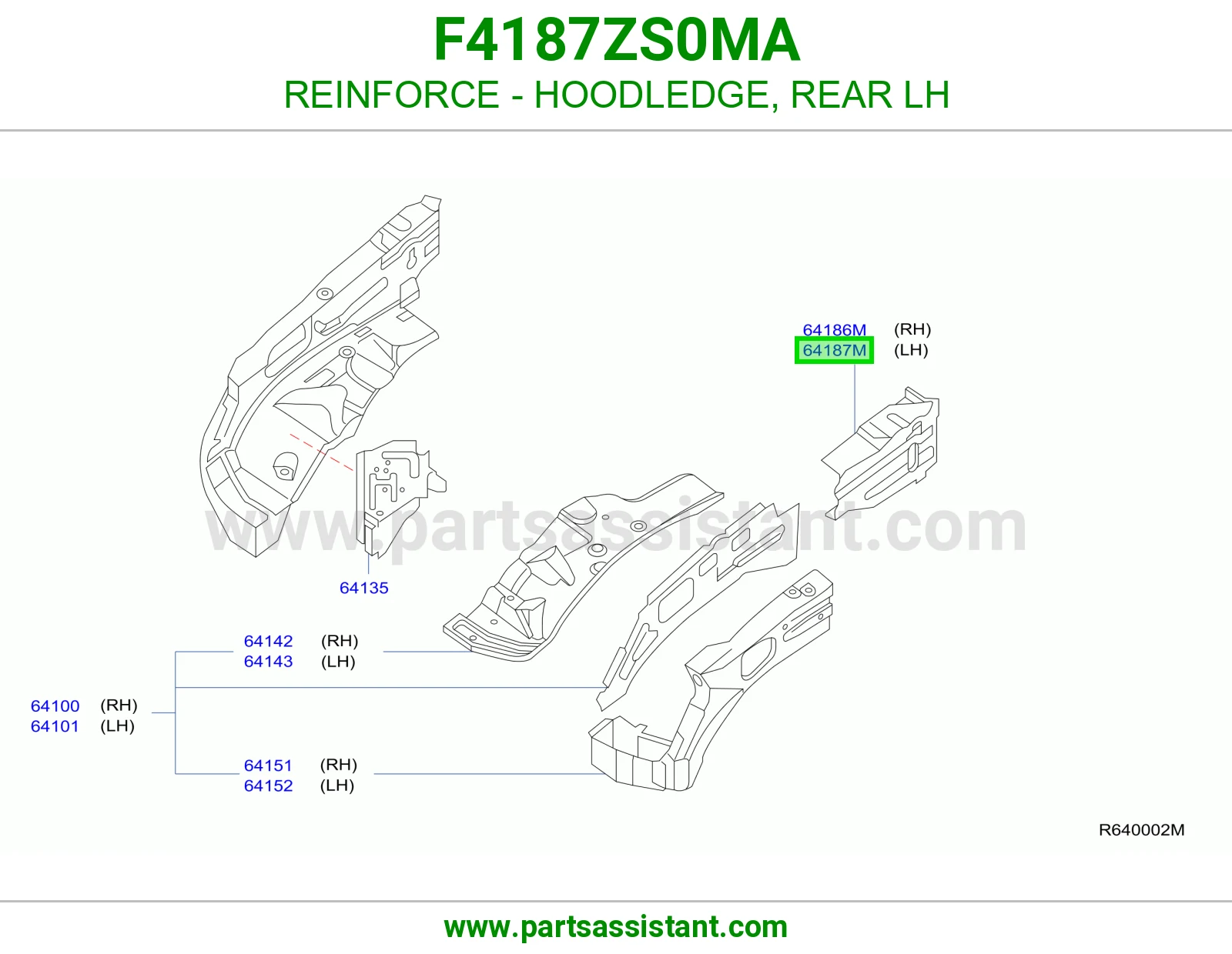 تقوية حافة حوض كبوت خلفي يسار F4187ZS0MA