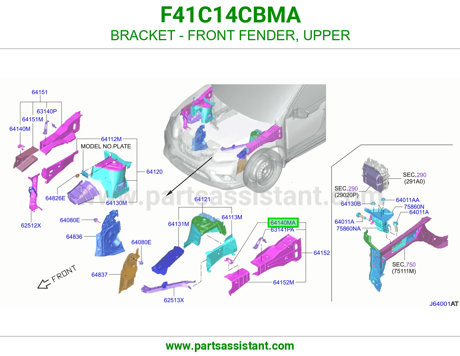 قاعدة رفرف أمامي فوق F41C14CBMA