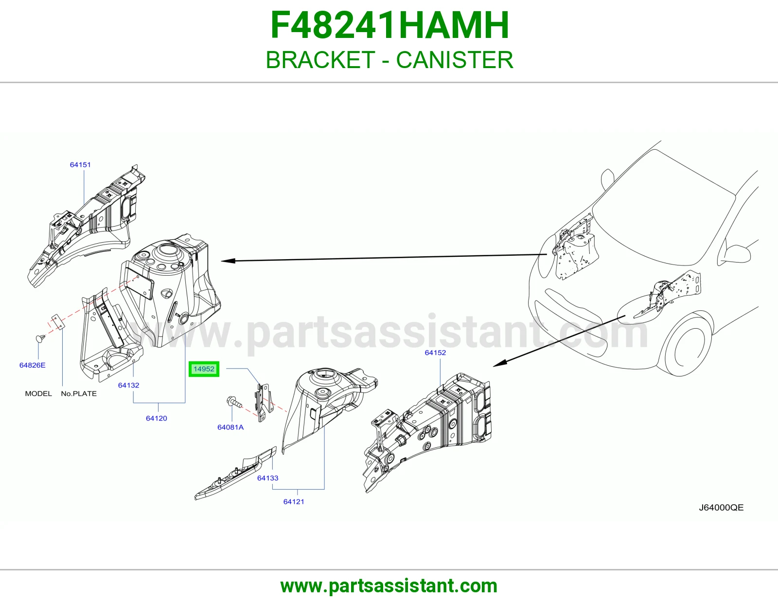 قاعدة علبة فحم F48241HAMH