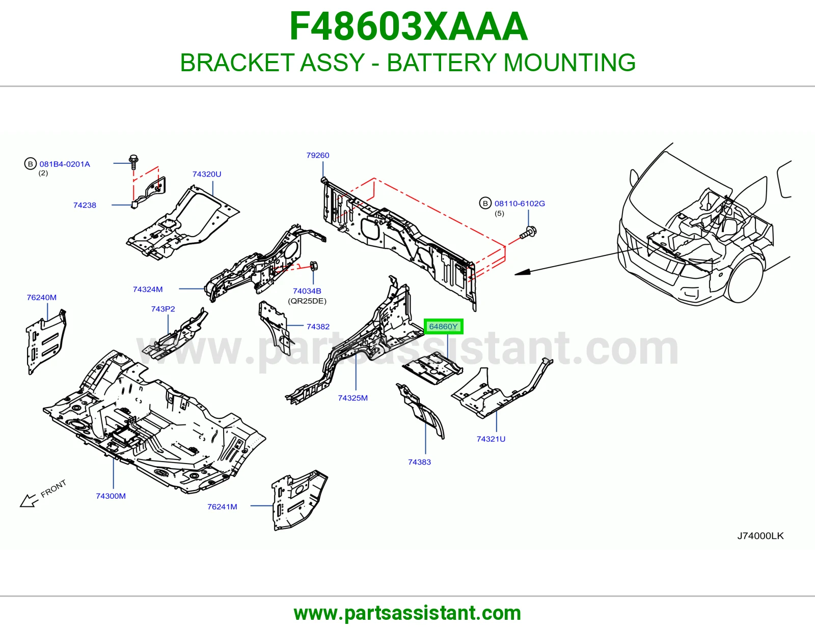 قاعدة بطارية كاملة F48603XAAA