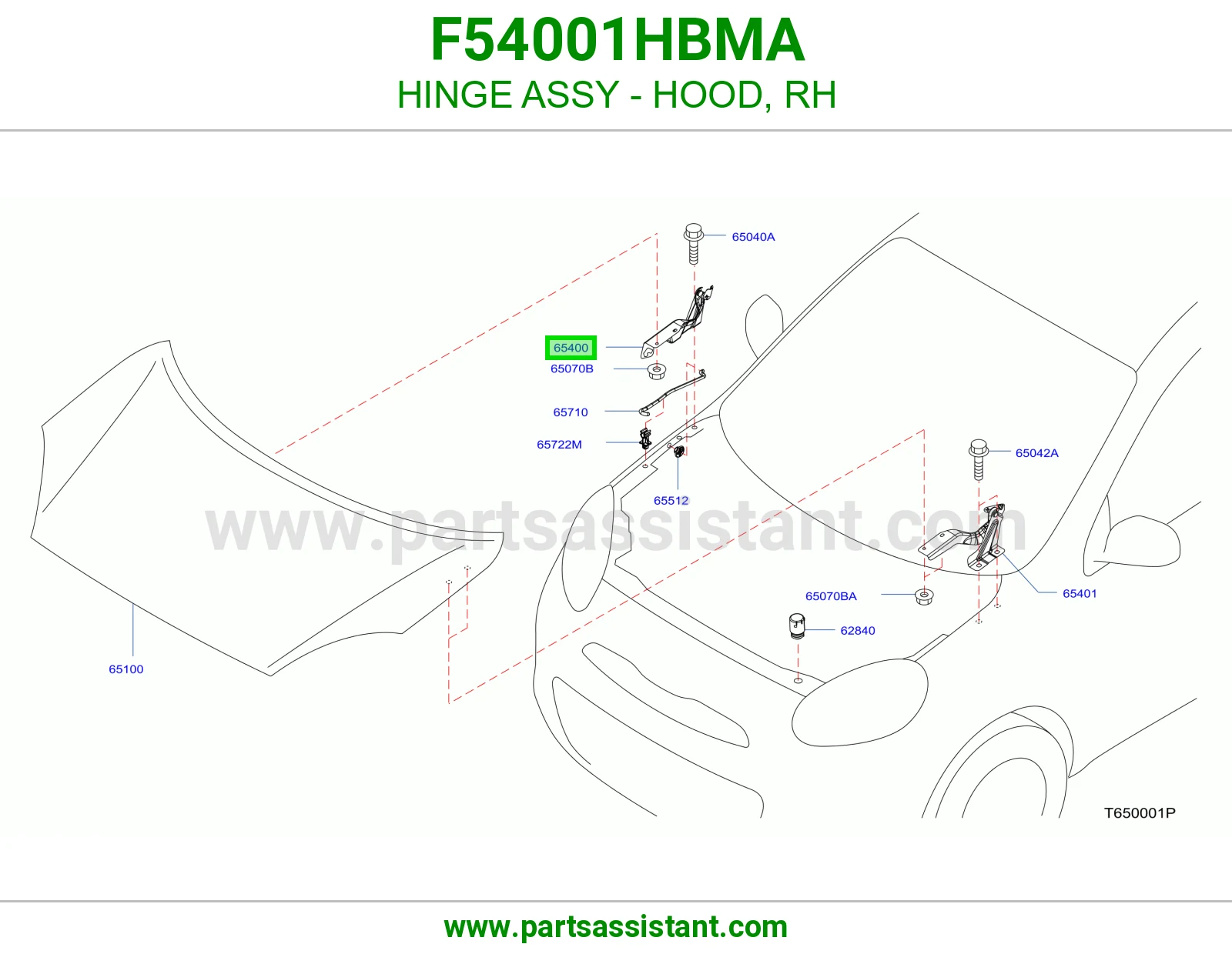 مفصله كبوت يمين F54001HBMA