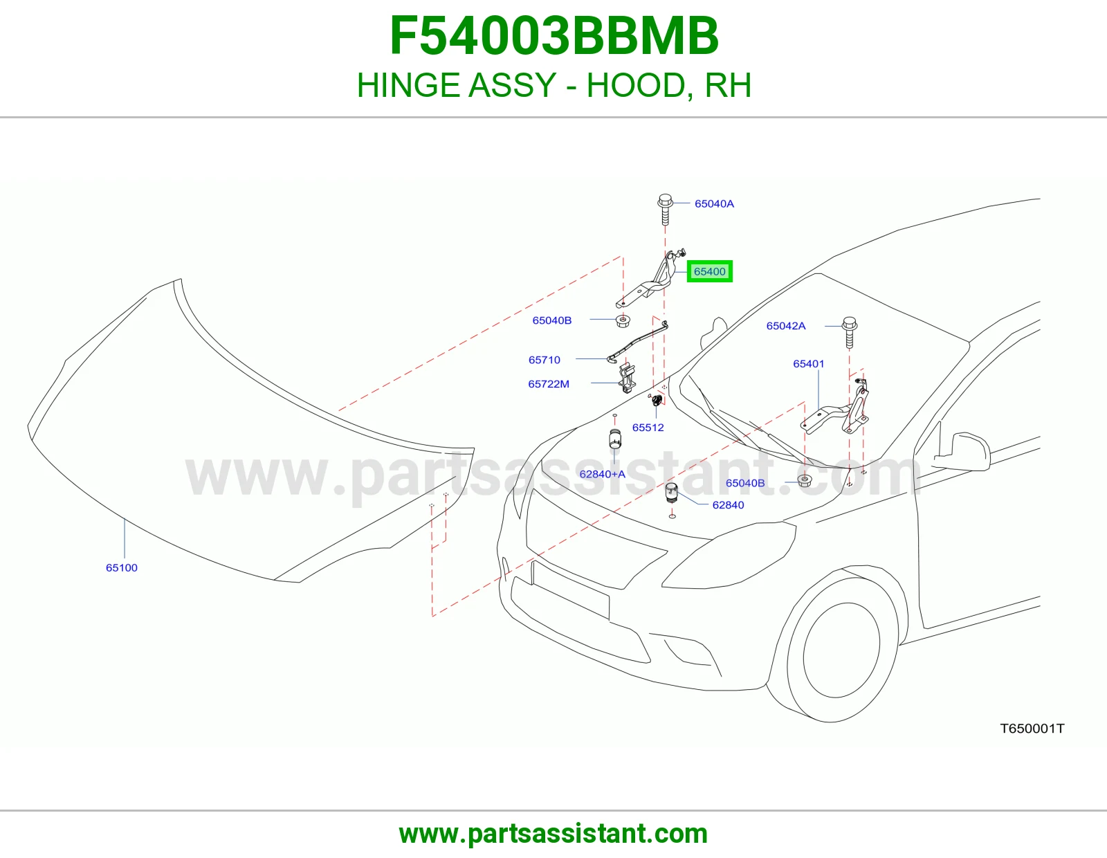 مفصله كبوت يمين F54003BBMB