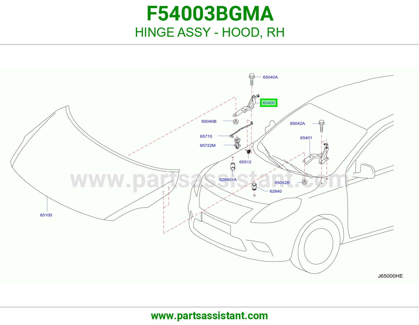 مفصله كبوت يمين F54003BGMA