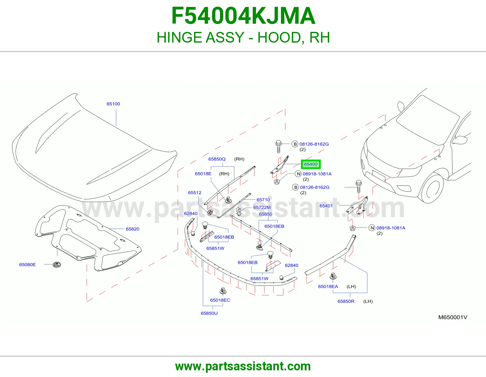 مفصله كبوت يمين F54004KJMA