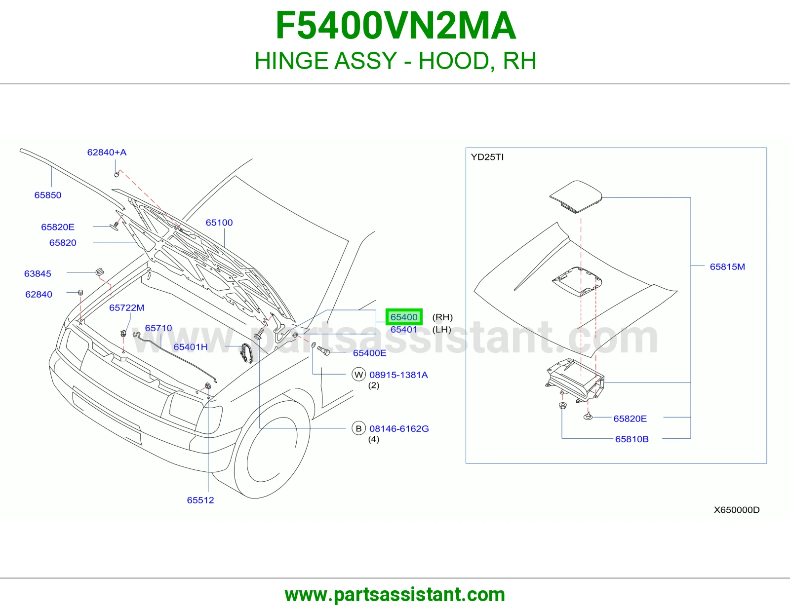 مفصله كبوت يمين F5400VN2MA