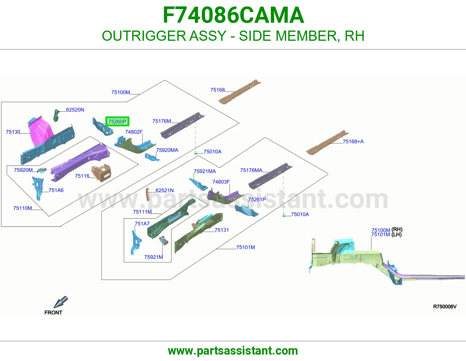 كرسي شاصي يمين كامل F74086CAMA