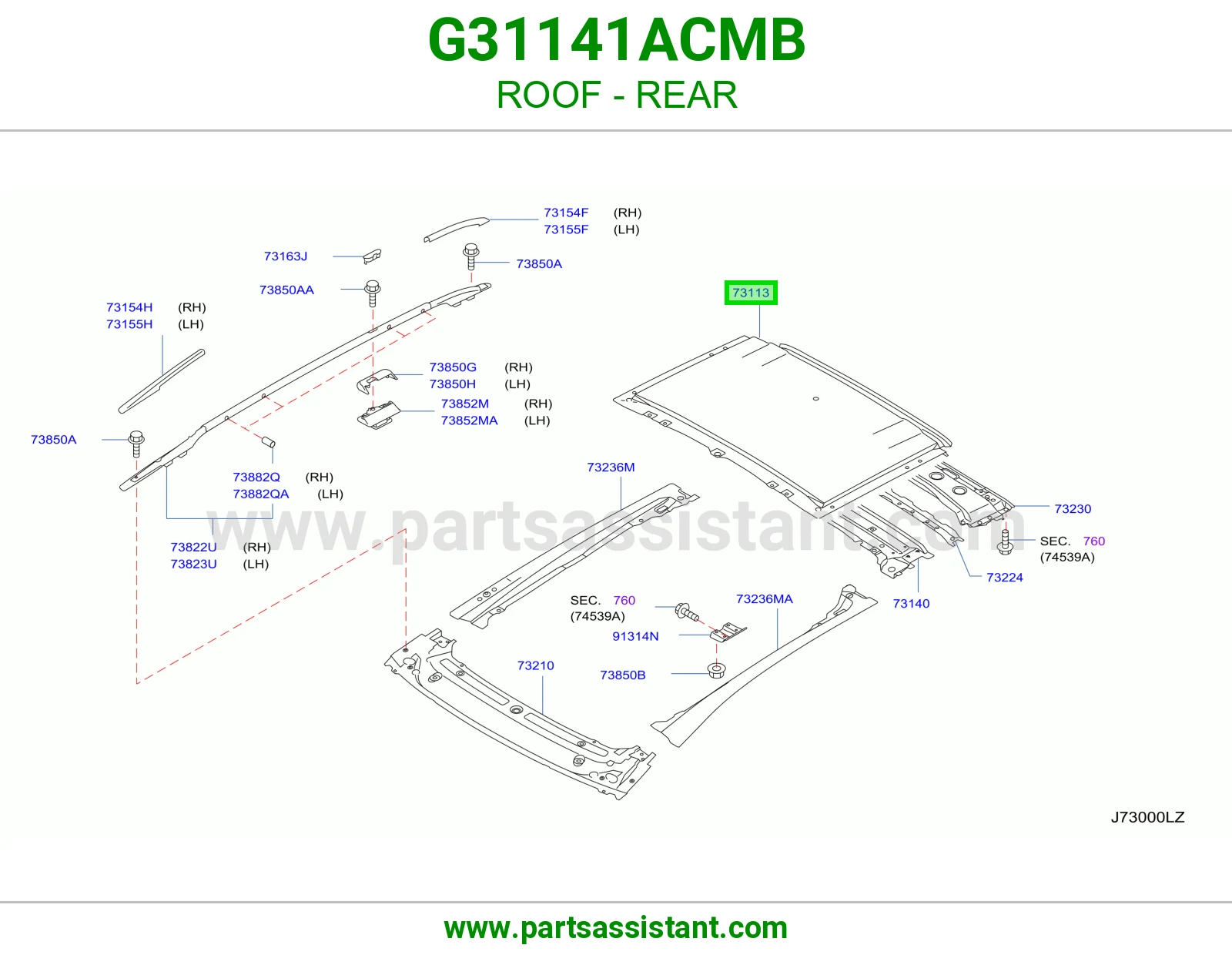 سقف خلفي G31141ACMB
