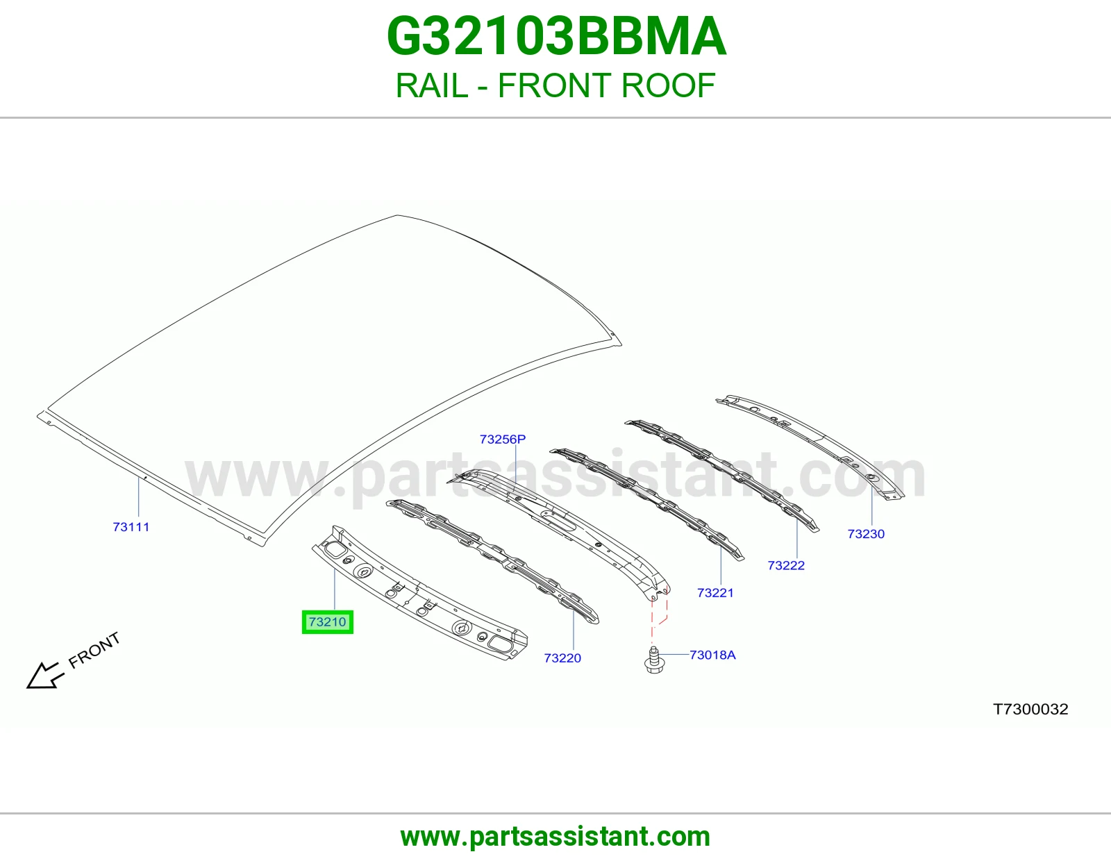 سكة سقف أمامي G32103BBMA