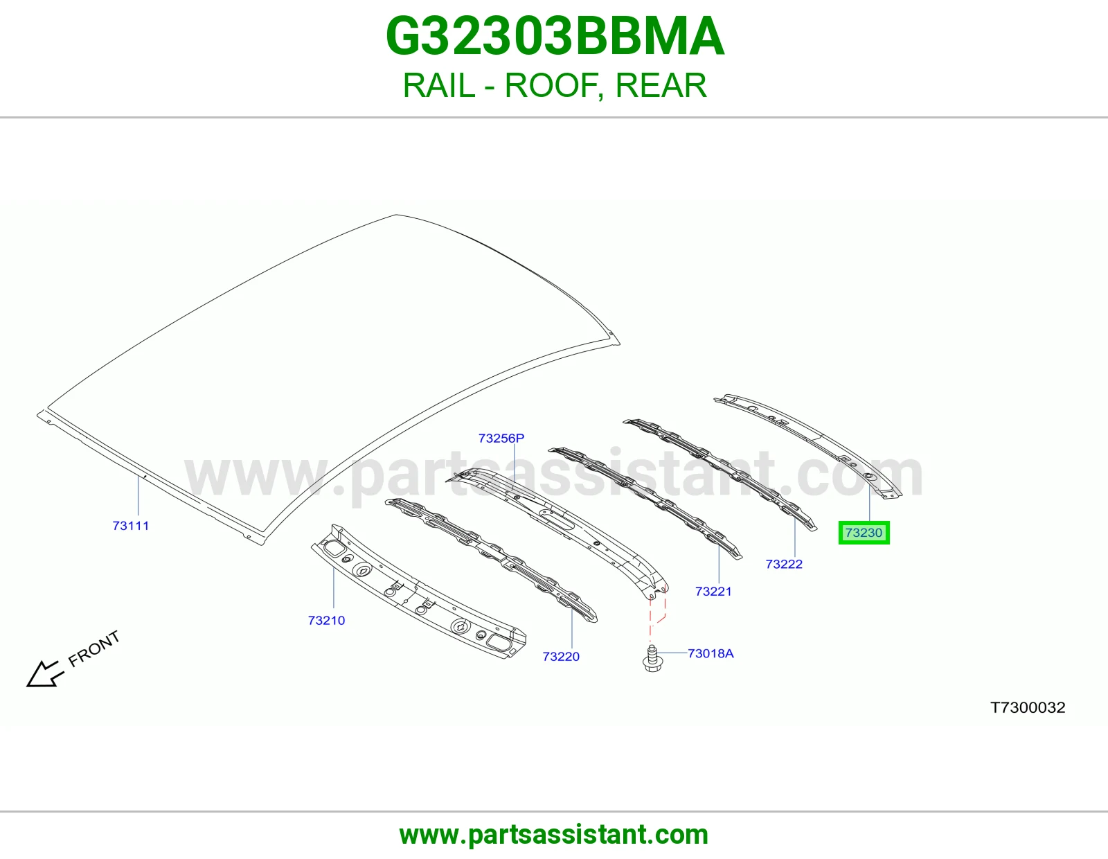 سكة سقف خلفي G32303BBMA