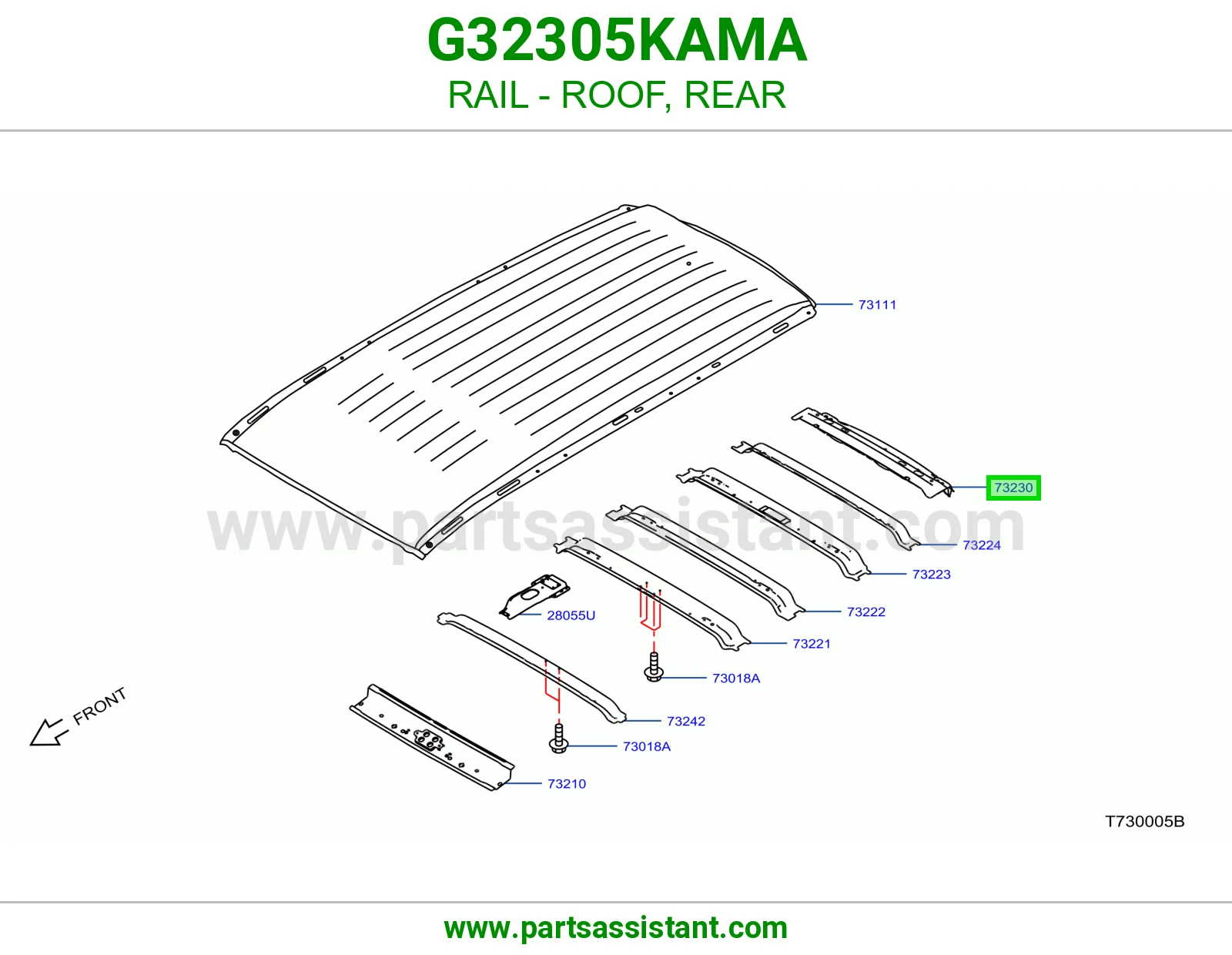سكة سقف خلفي G32305KAMA