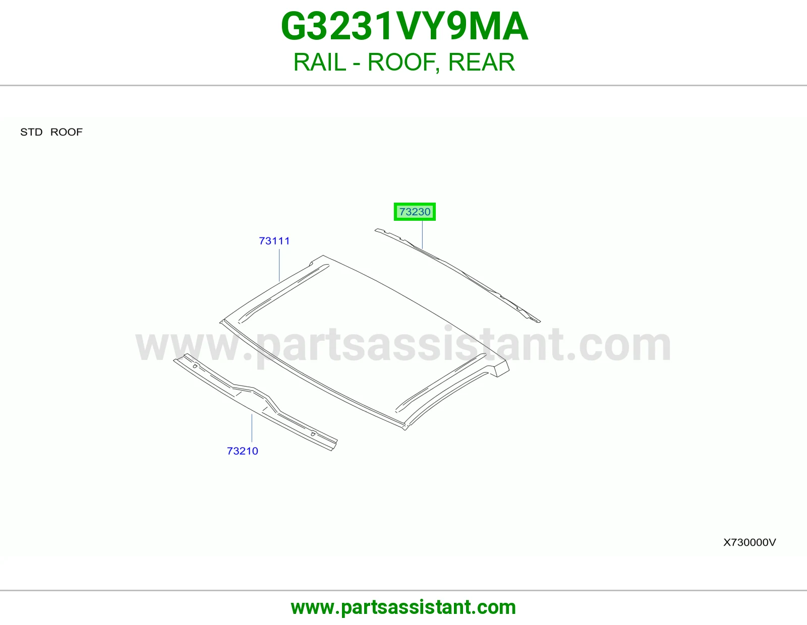 سكة سقف خلفي G3231VY9MA