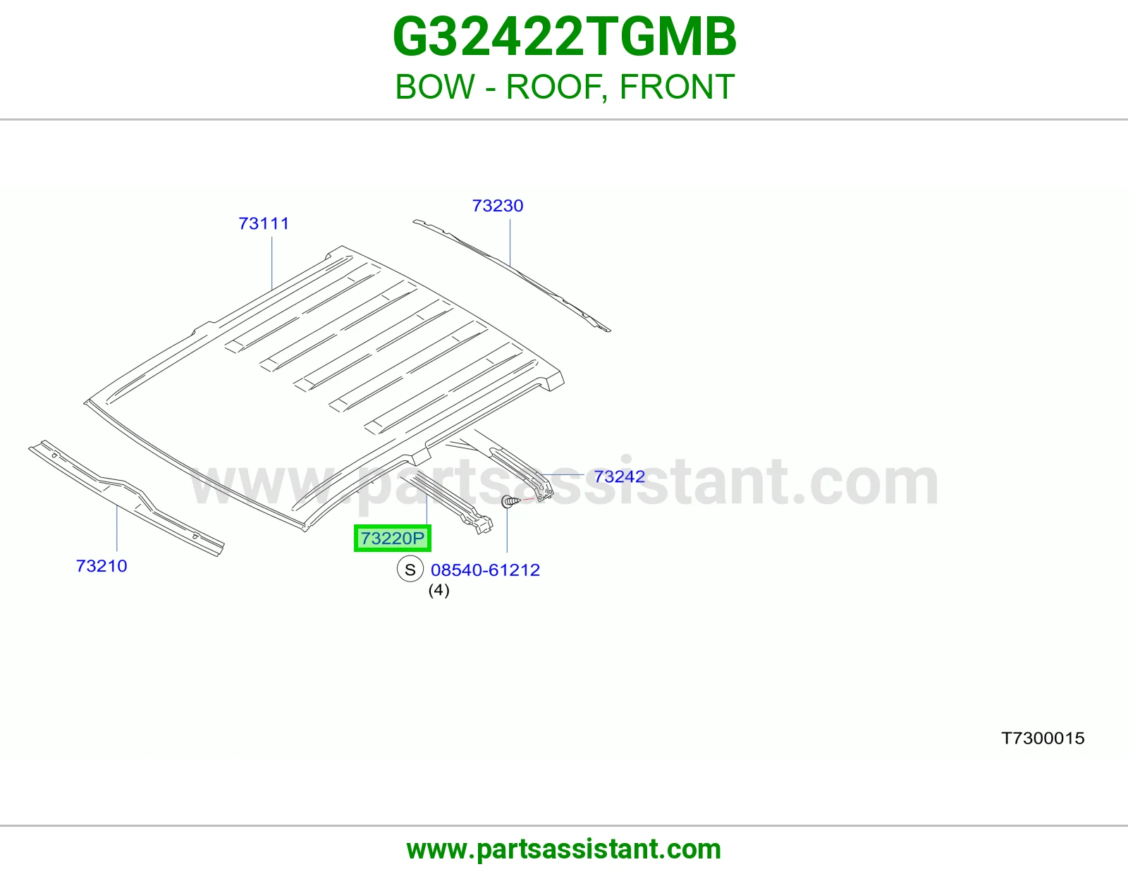 قوس سقف أمامي G32422TGMB
