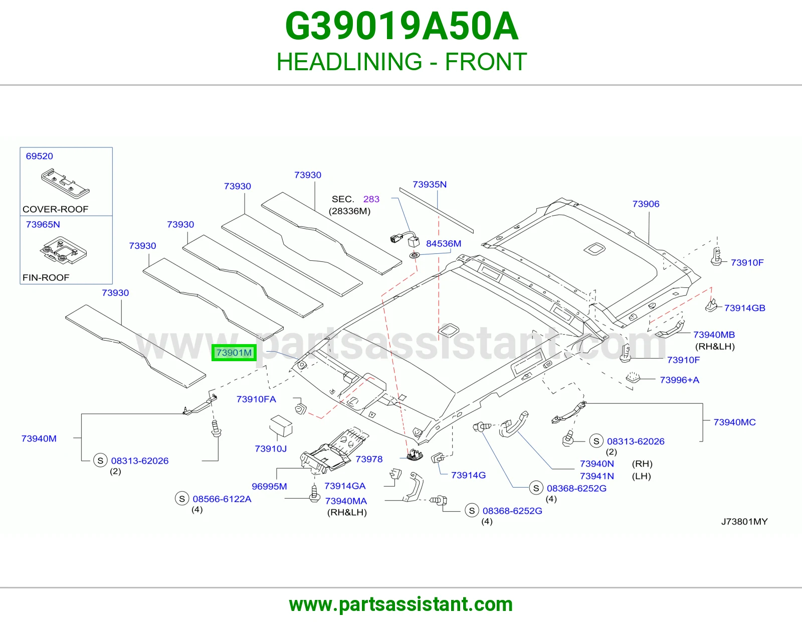 تلبيسة سقف أمامي G39019A50A